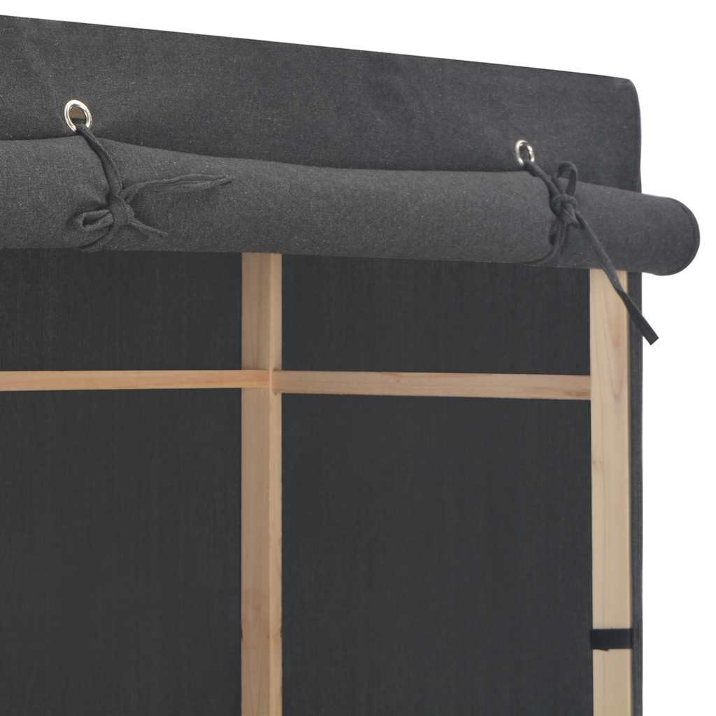 vidaXL Stoffschrank 3-stufiger Kleiderschrank Grau 79 x 40 x 170 cm Stoff (1-St) – Bild 4 von 5