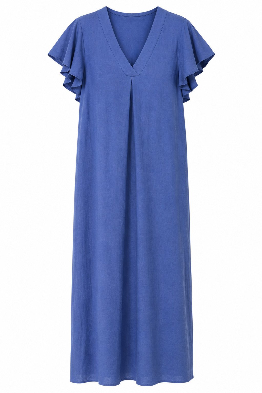 ITALY VIBES Sommerkleid - luftiges Blusenkleid - Leinenkleid mit V-Ausschnitt - Damen Kleid