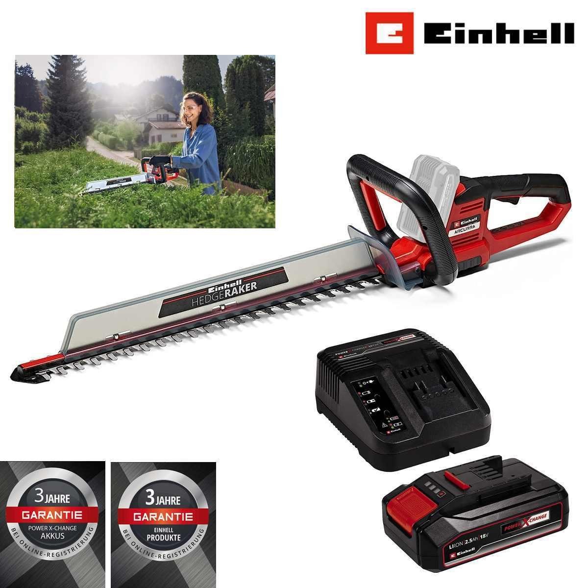 Einhell Akku-Heckenschere ARCURRA 18/55 mit Akku 2.5 Ah & Ladegerät 18V Power x-Change