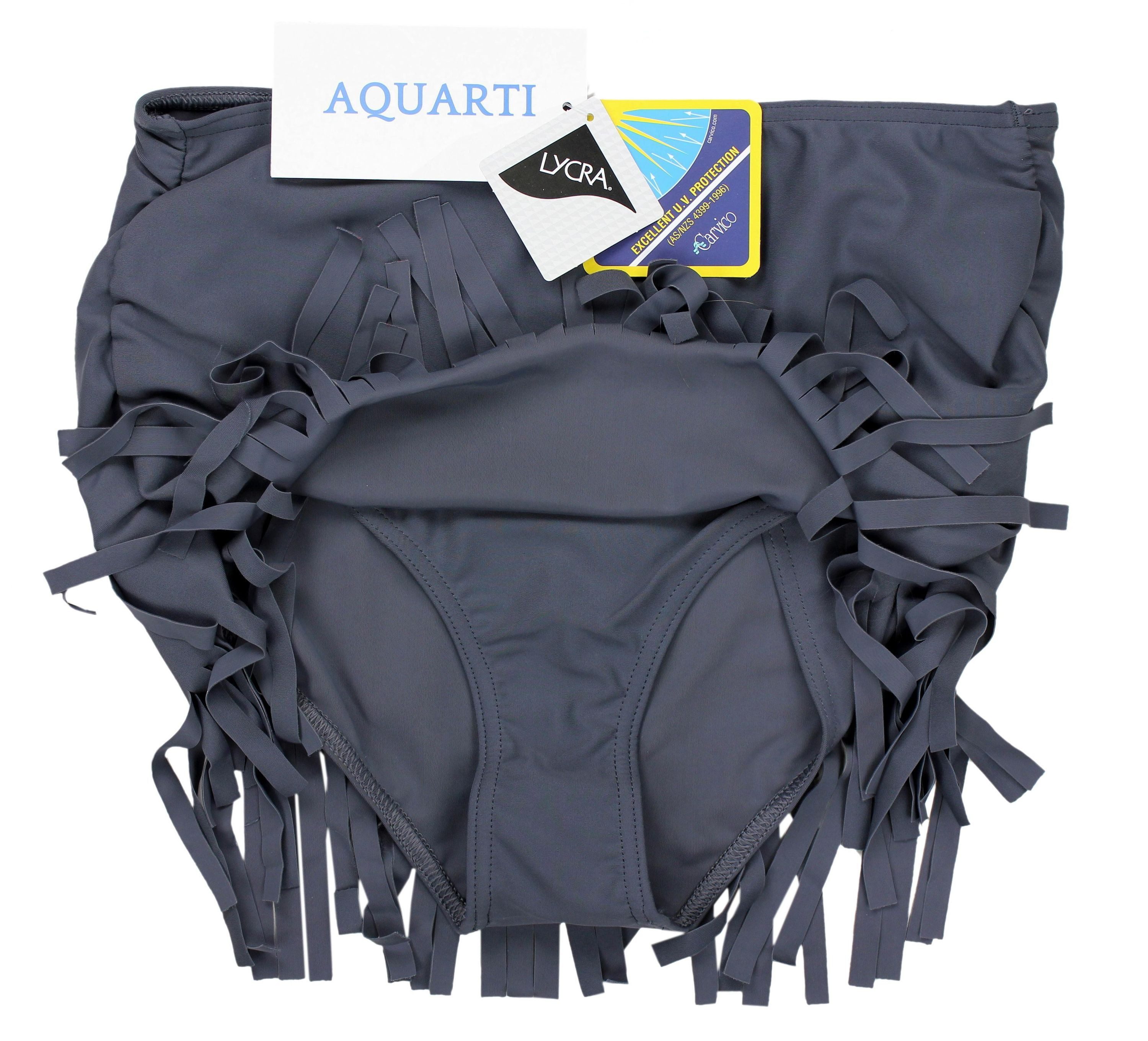 Aquarti Bikini-Hose Aquarti Damen Bikinihose mit Rock Seitliche Raffung