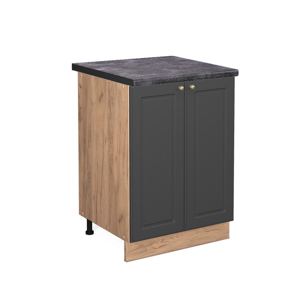 Vicco Küchenunterschrank Fame-Line Anthrazit-Gold/Goldkraft Eiche 60 cm AP günstig online kaufen
