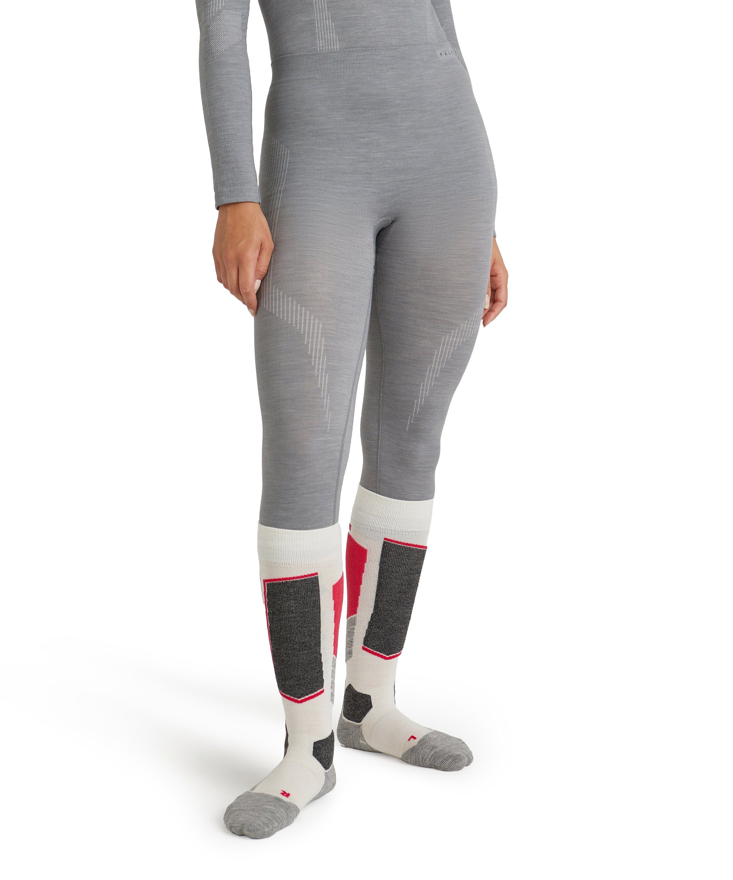 FALKE Thermounterhose Wool-Tech (1-St) aus Merinowolle für kalte bis sehr kalte Temperaturen grey-heather (3757)