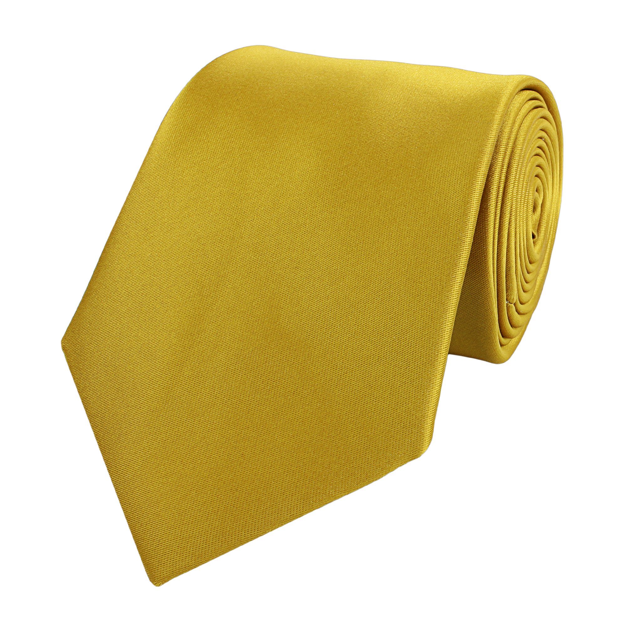 Herren Farini Schlips Unifarben) 8cm Gelb- - (8cm), Gelbe Krawatte Fabio Männer Box, (ohne in Krawatte verschiedene Gelb Beeswax Breit