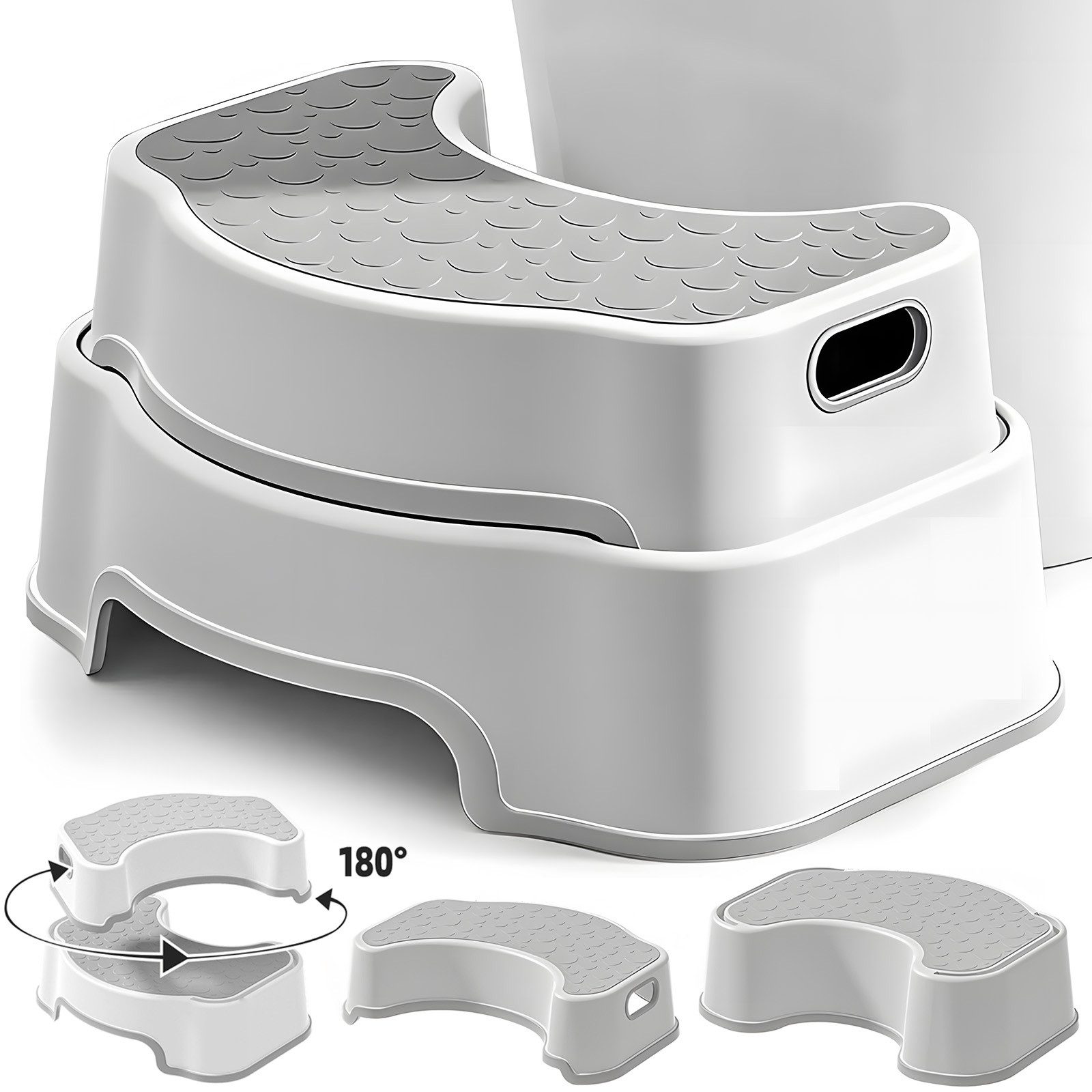 AKKEE Toiletten-Stuhl Toilettenhocker Erwachsene, Ergonomischer Toilettenhocker, Rutschfester Badezimmer-Kindertoilettenhocker