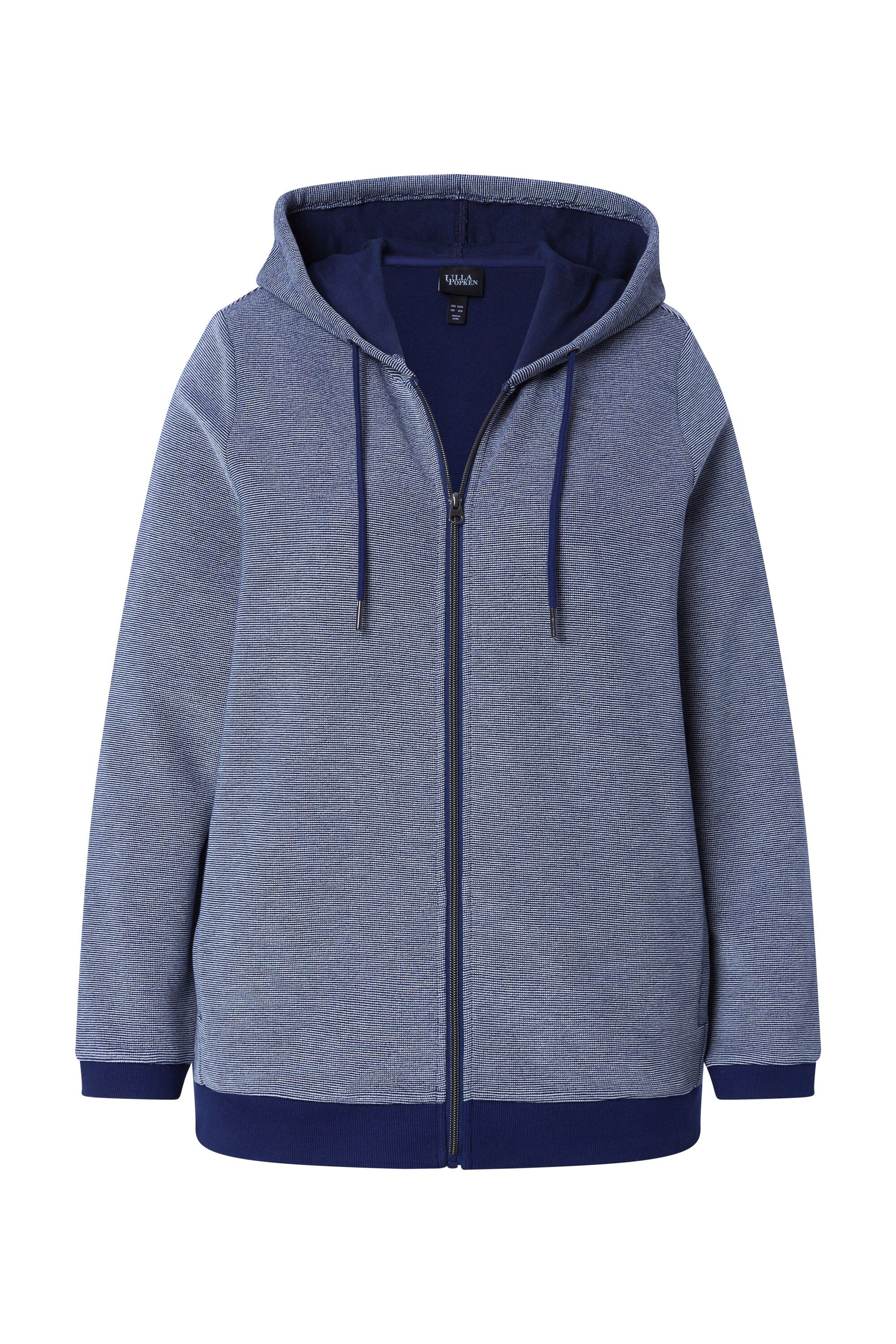 Ulla Popken Sweatjacke Sweatjacke Struktur Kapuze Langarm günstig online kaufen