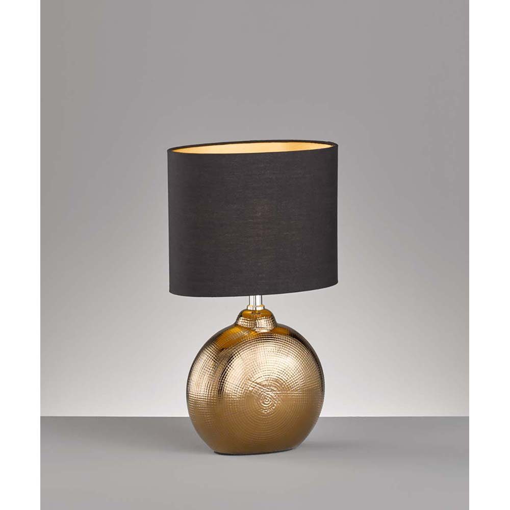 etc-shop LED Tischleuchte, Tischleuchte Keramik Beistelllampe Bürolampe Nachttischlampe H Bronze