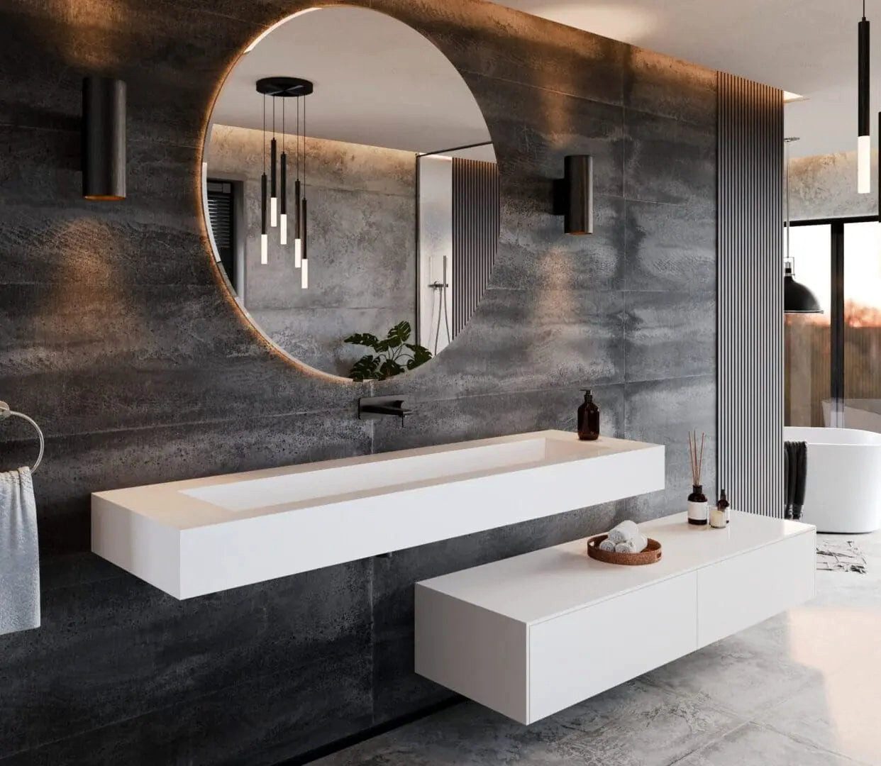 Henneke Waschtisch Corian® CuttingEdge, Fugenlos aus Mineralwerkstoff
