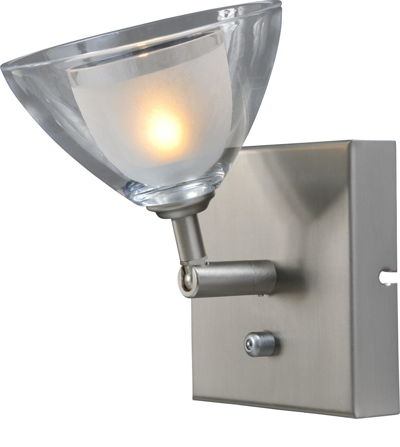 Warmweiß, fest 2700 lm Wandlampe Glas K integriert, Beleuchtung CATERINA, Licht-Erlebnisse Nickel Wandleuchte LED 450 Metall