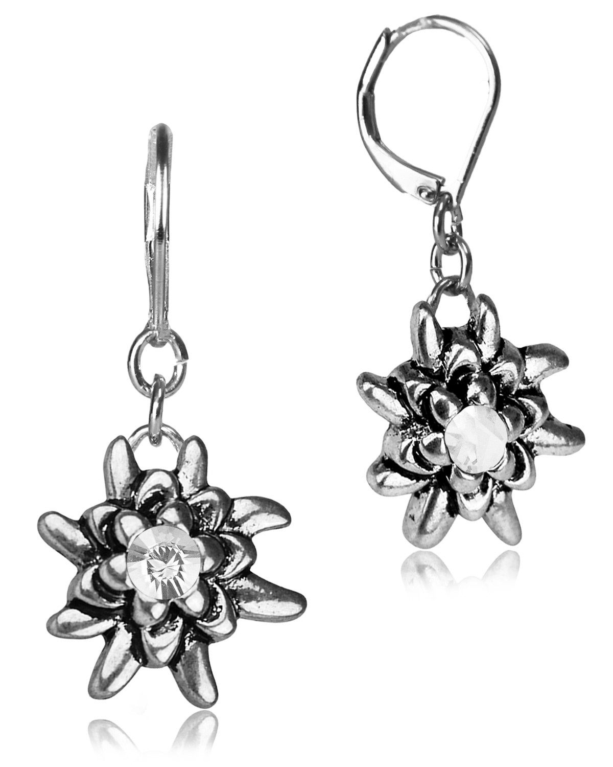 Trachtenland Paar Ohrhänger Edelweiß Ohrhänger 'Emilia' mit Kristallen von günstig online kaufen