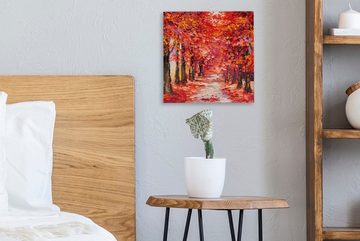 OneMillionCanvasses® Gemälde Gemälde - Bäume - Herbst - Ölgemälde, (1 St), Leinwand Bilder für Wohnzimmer Schlafzimmer