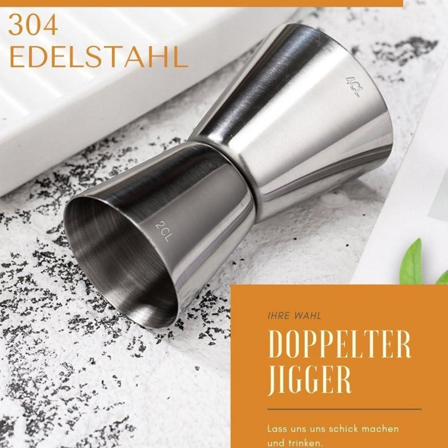 LuxusKollektion Barmaß Cocktail Messbecher 2CL 4CL Doppelter Jigger Spirituosen Gin Whiskey