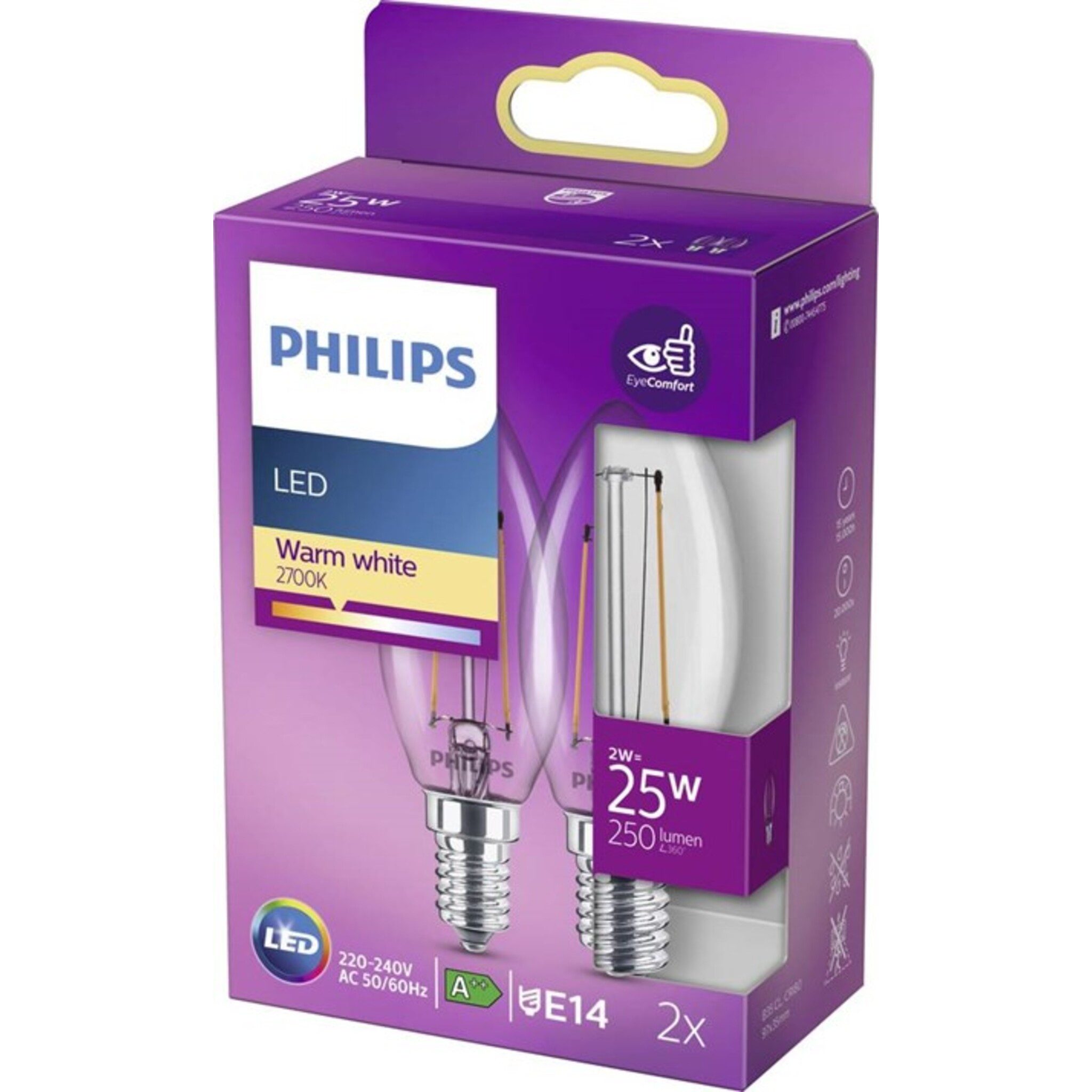 Philips Lighting LED-Leuchtmittel Philips LED classic 60W E27 WW P45 FR ND RFSRT4