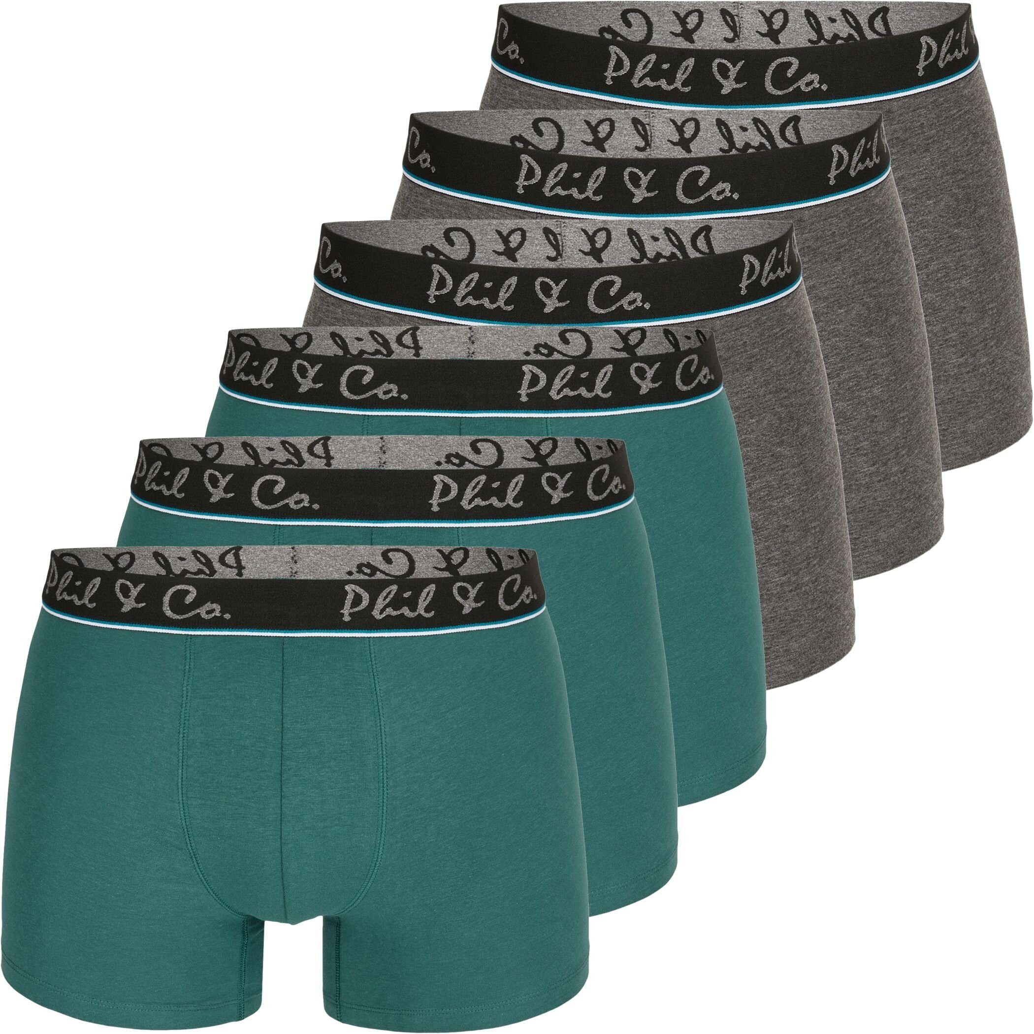 Phil & Co. Boxershorts 6er Pack Phil & Co Berlin Jersey Boxershorts Trunk Short Pant FARBWAHL (1-St) DESIGN 27