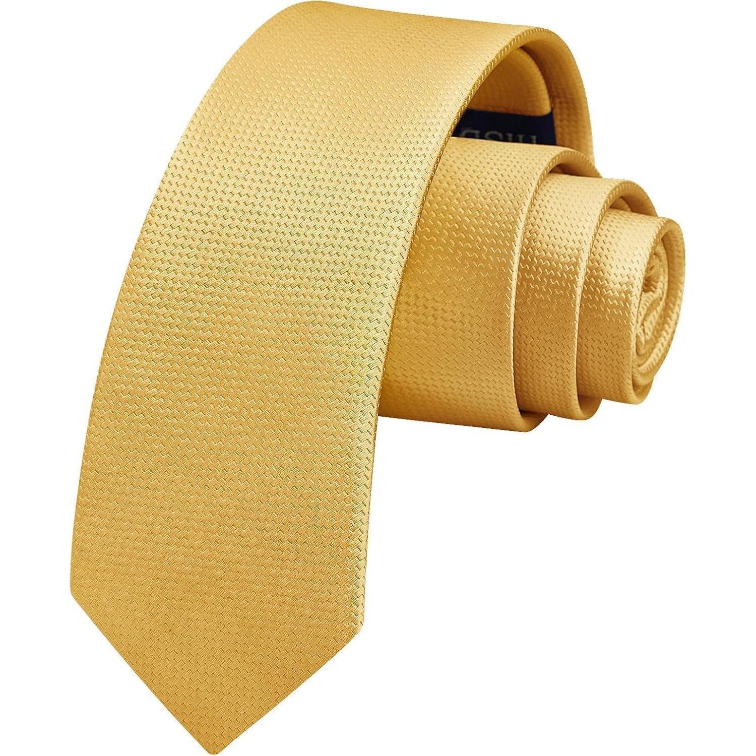 LuxusKollektion Krawatte Krawatte Herren schmal Seide Hochzeit Business Gold-01 Einheitsgröße