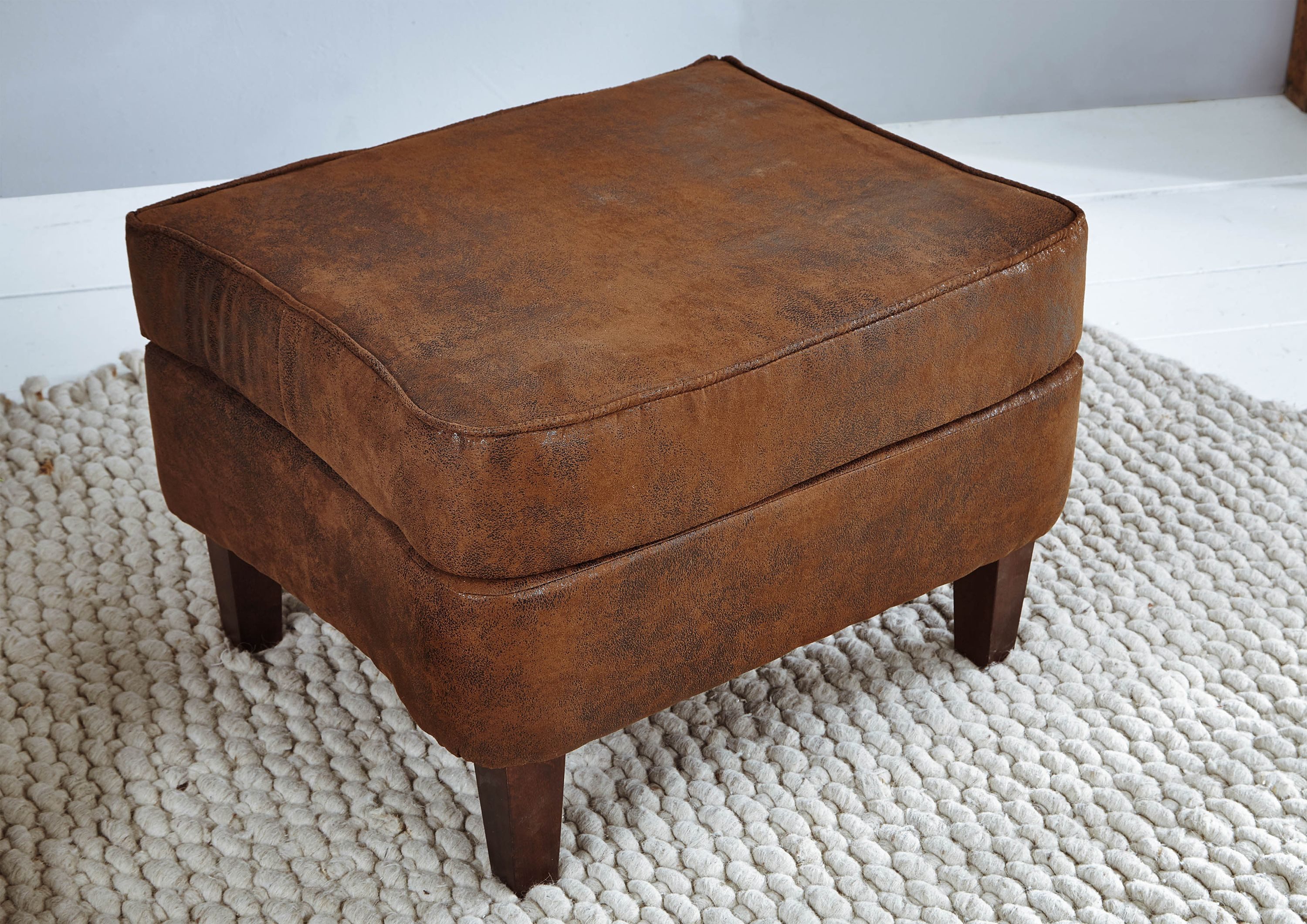 Massivmoebel24 Hocker (Hocker 56x67x46 braun CHESTERFIELD), Hocker 56x67x46 günstig online kaufen