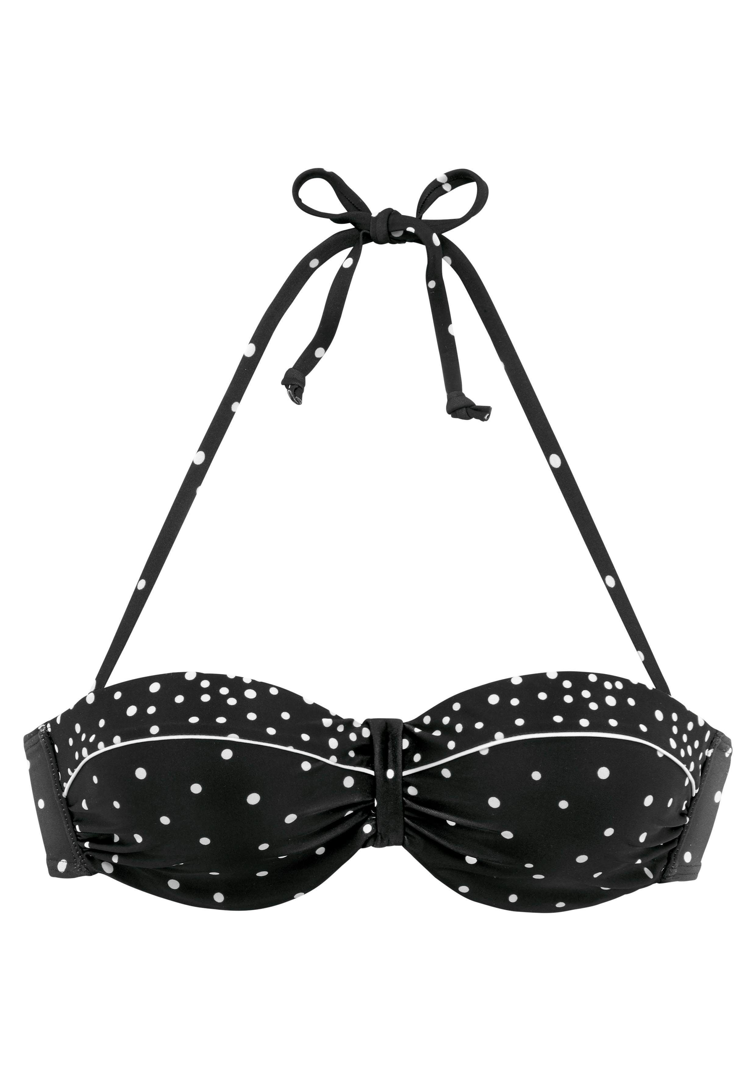 LASCANA Bügel-Bandeau-Bikini-Top Leona, mit Pünktchenprint günstig online kaufen