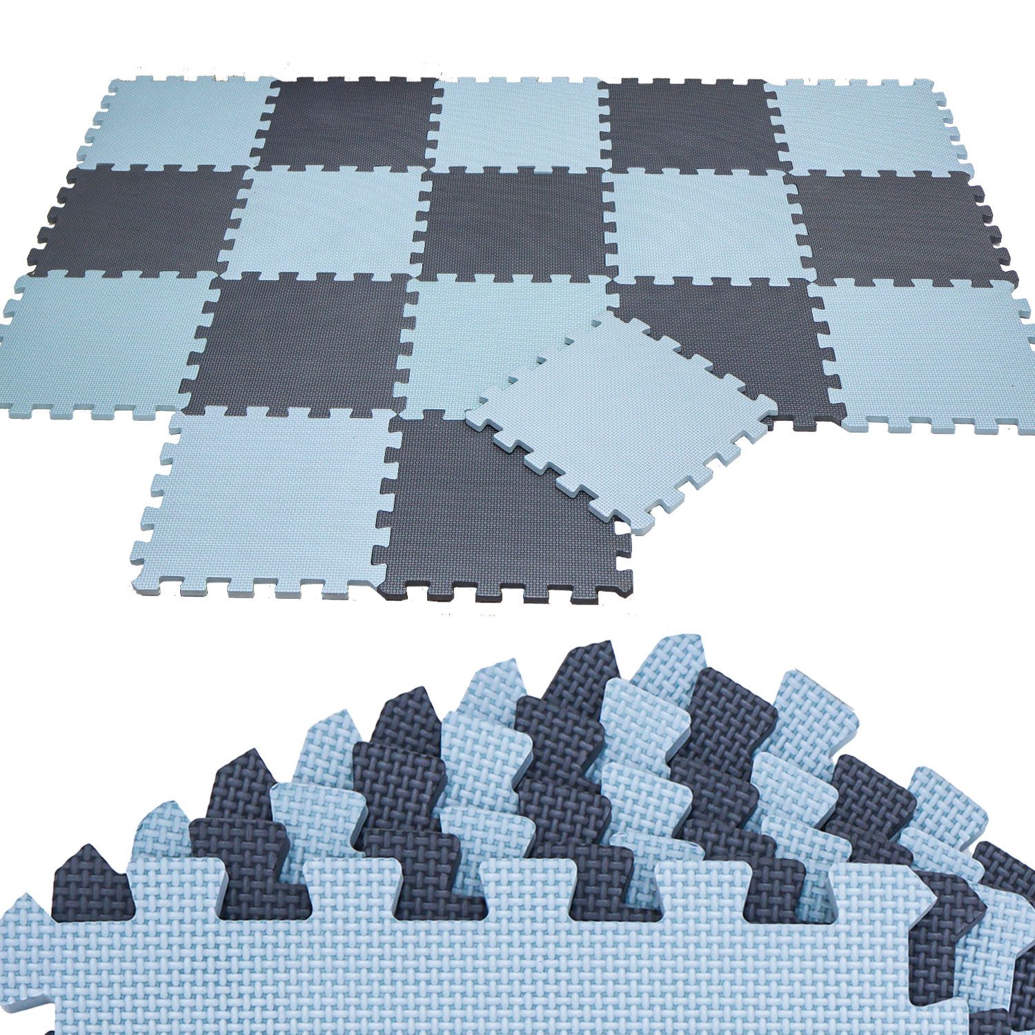 Puzzlematte ab dem 1, Tag - 18 Teile Baby Spielmatte - 30 x 30 Kinder Krabbelmatte