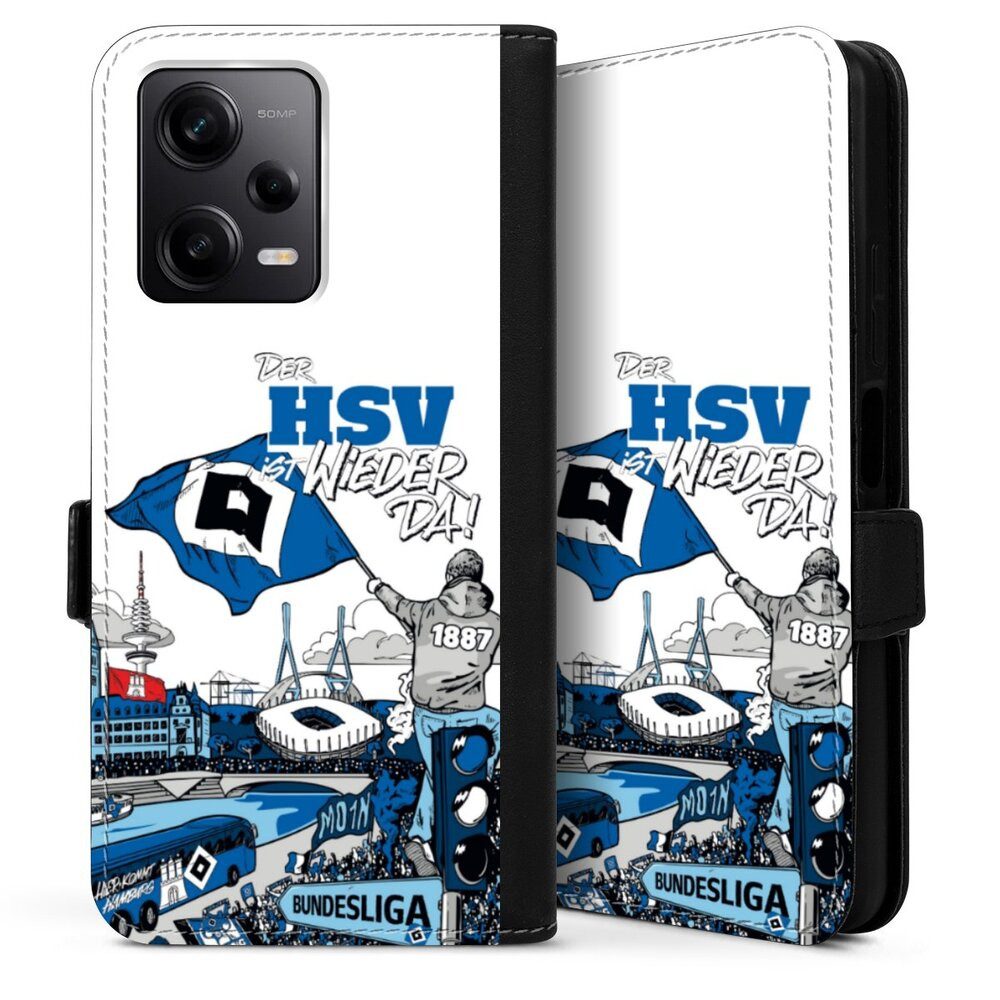 DeinDesign Handyhülle Hamburger SV Offizielles Lizenzprodukt Aufstieg, Xiaomi Redmi Note 13 Pro 5G Hülle Handy Flip Case Wallet Cover