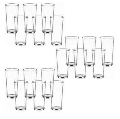 KS-Direkt Gläser-Set Wassergläser Set 230ml Trinkglas 6tlg Saftgläser Glas, klares Glas, konische Form