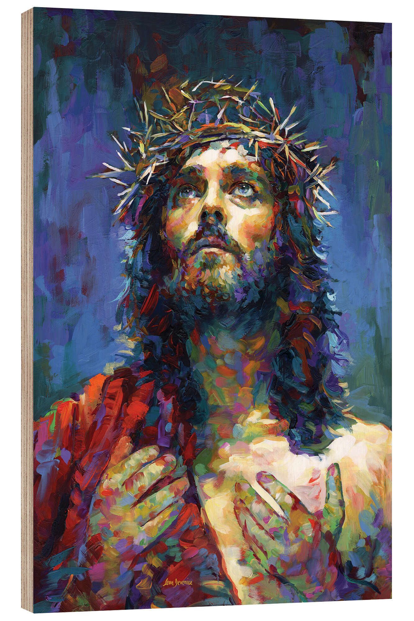 Posterlounge Holzbild Leon Devenice, Jesus Christus I, Malerei