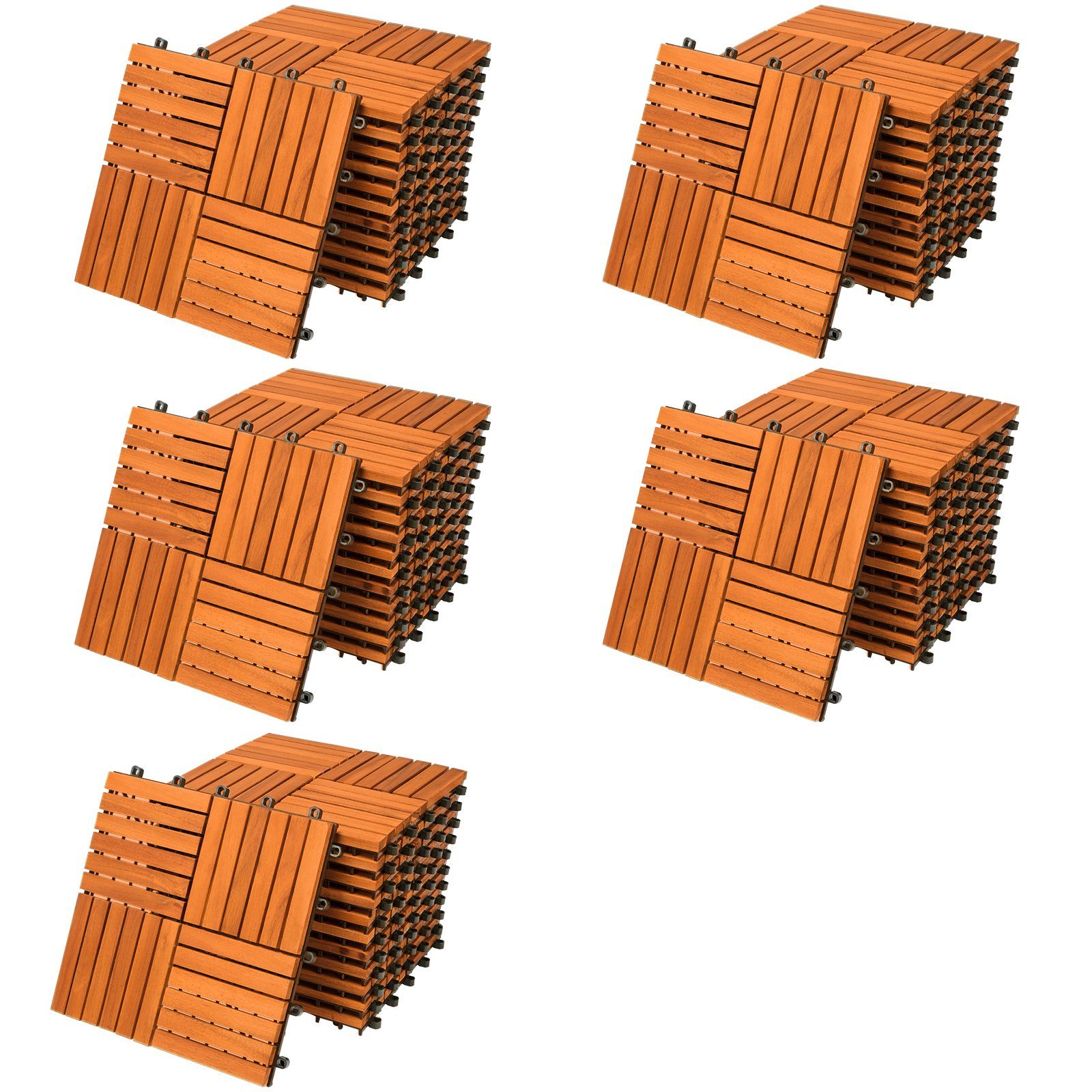 Casaria Holzfliesen 55x Akazie Quattro Mosaik, günstig online kaufen
