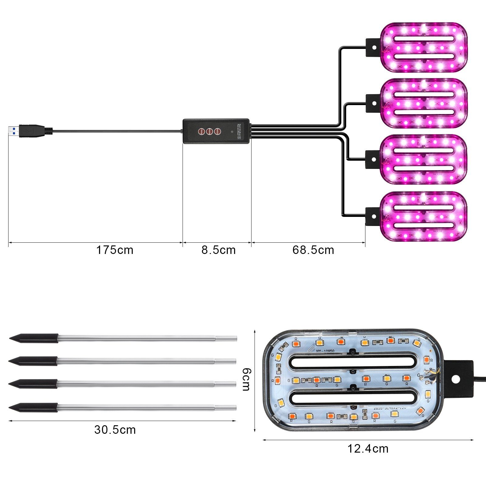 Sunicol Pflanzenlampe LED Vollspektrum, 1/2/4 Köpfe günstig online kaufen