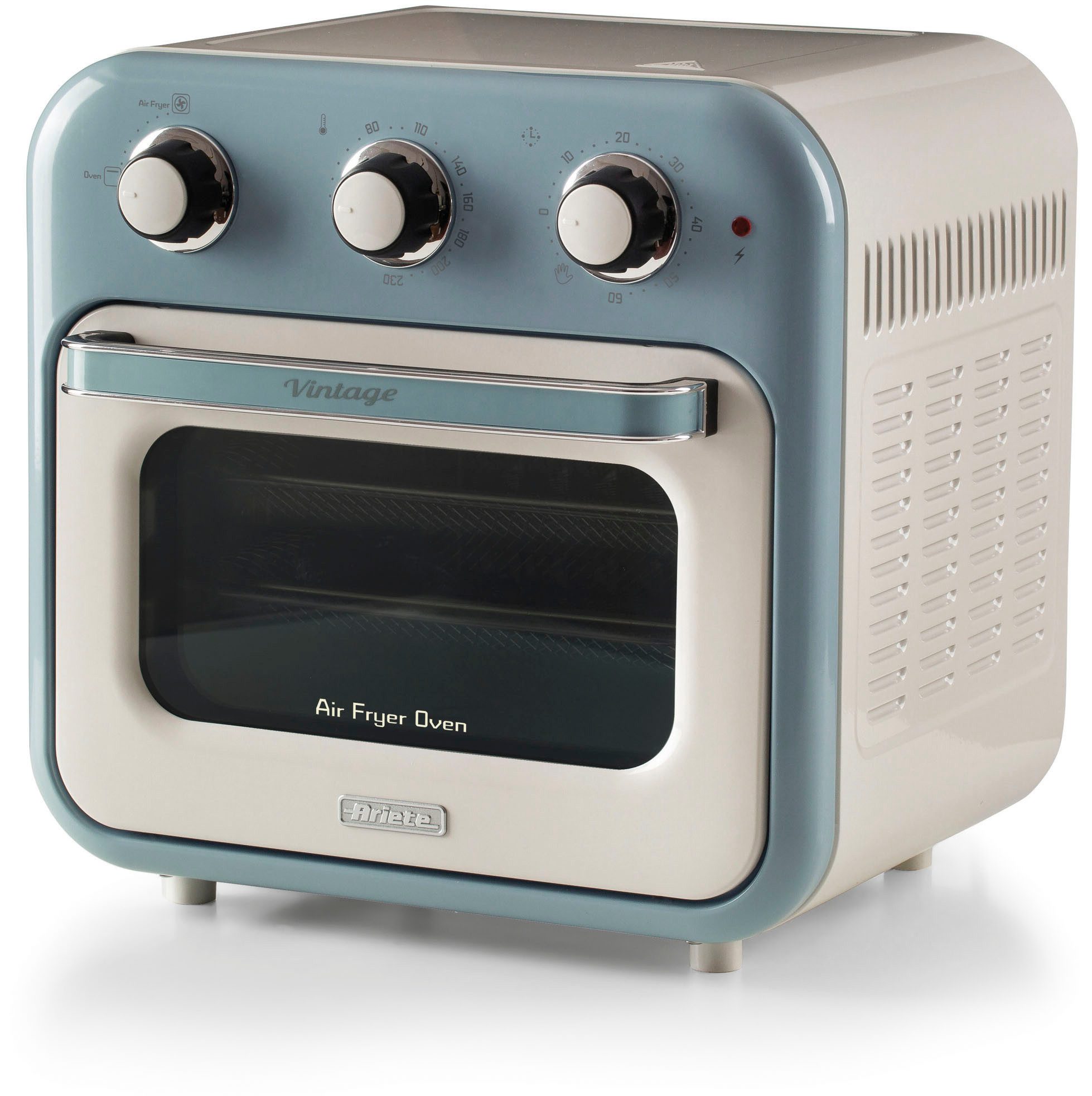 Ariete Heißluftfritteuse 4632BL, 1400 W, Vintage Backofen und Rotisserie in Einem, 16 L grün