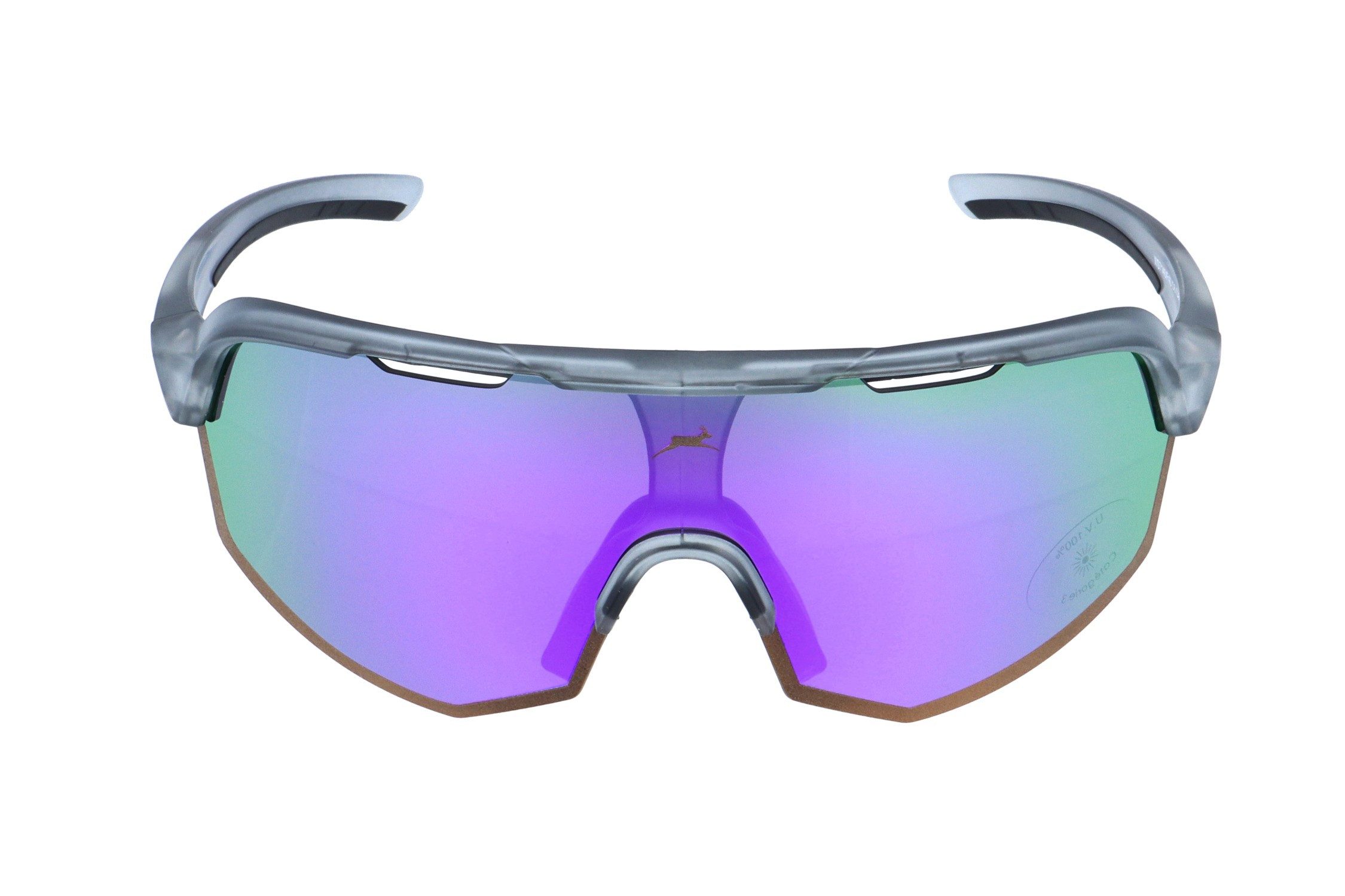 Gamswild Sportbrille UV400 Sonnenbrille Skibrille Fahrradbrille extra große Scheibe Damen, Herren Modell WS7140 in, orange, hellblau, grau