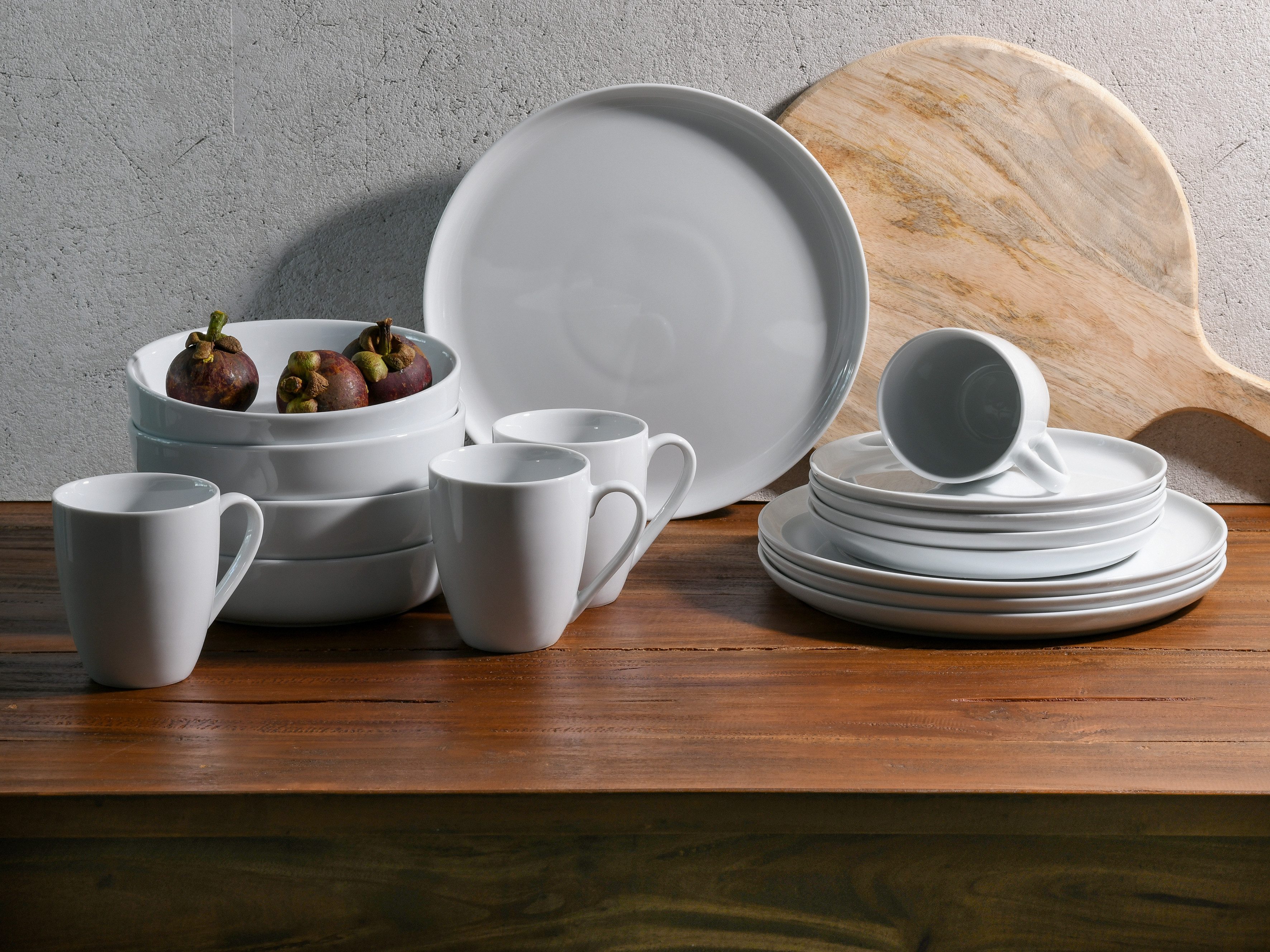 LeGer Home by Lena Gercke Kombiservice Elowen (16-tlg), 4 Personen, Porzellan, Haltbarkeit, Zeitlos