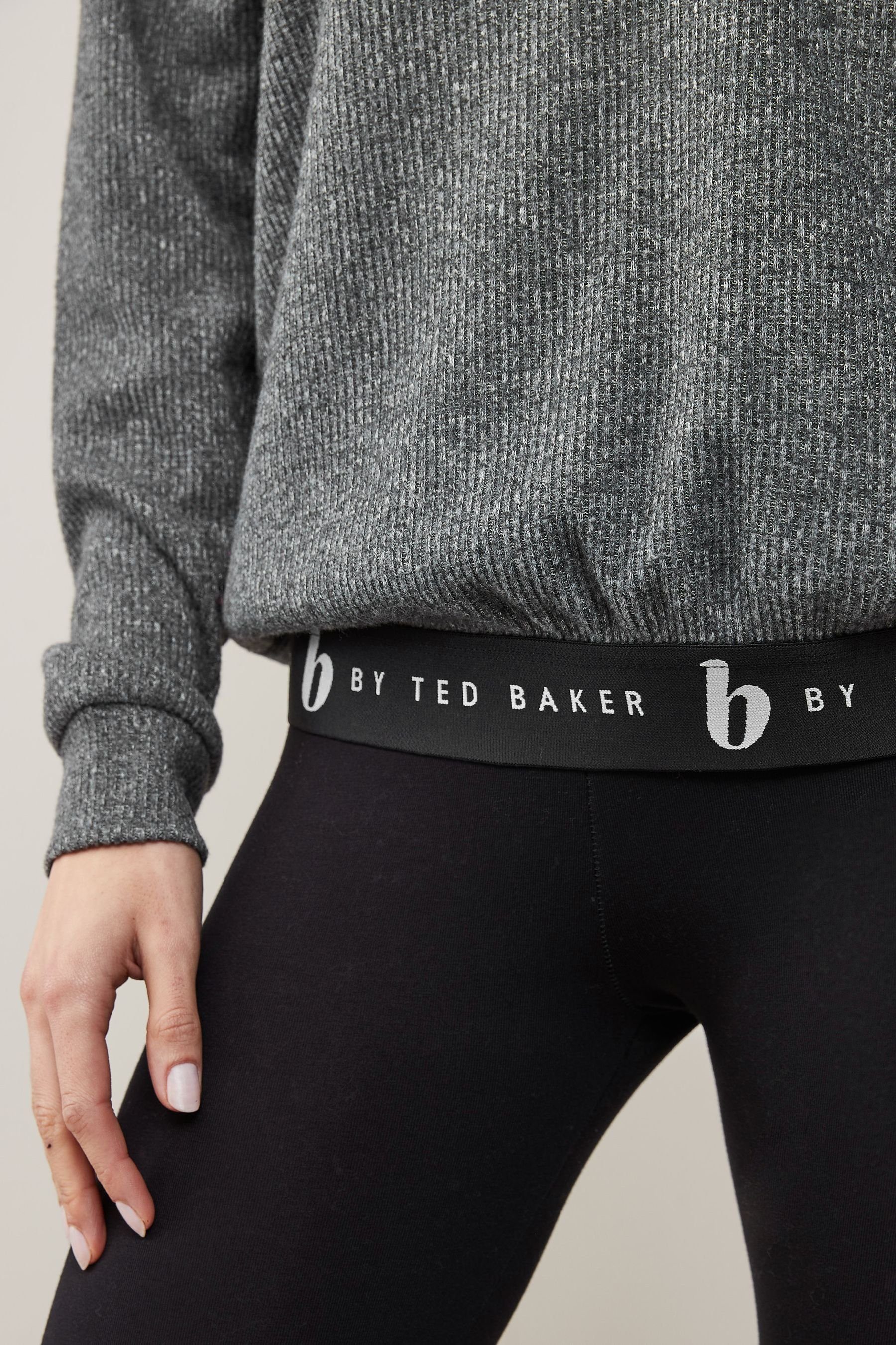 by Ted B Oberteil Charcoal B Sweatshirt by Ted Baker Langärmeliges Baker (1-tlg) Grey