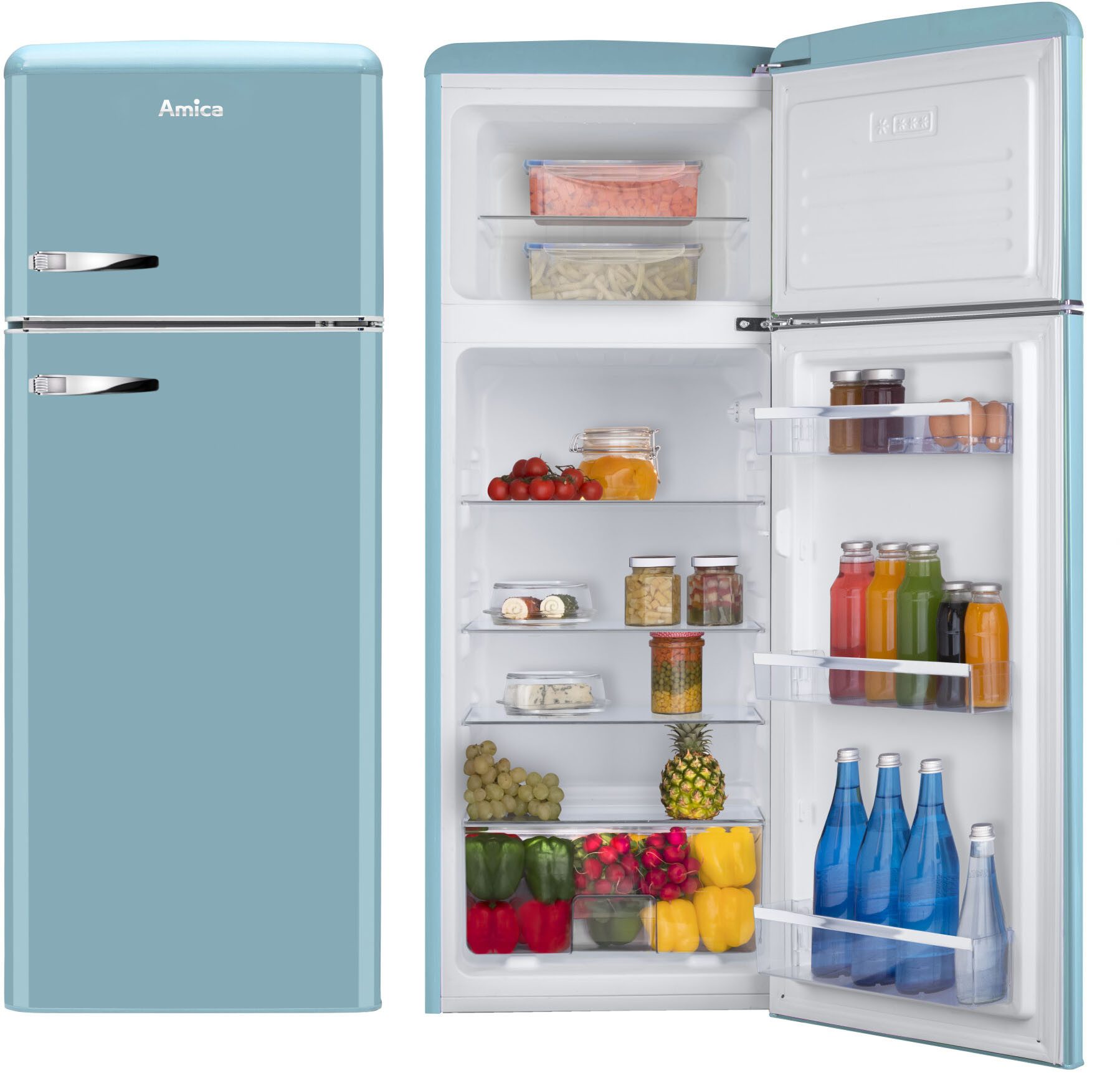 Amica Kühl-/Gefrierkombination DTR 374 190 T, 144 cm hoch, 55 cm breit – Bild 4 von 5