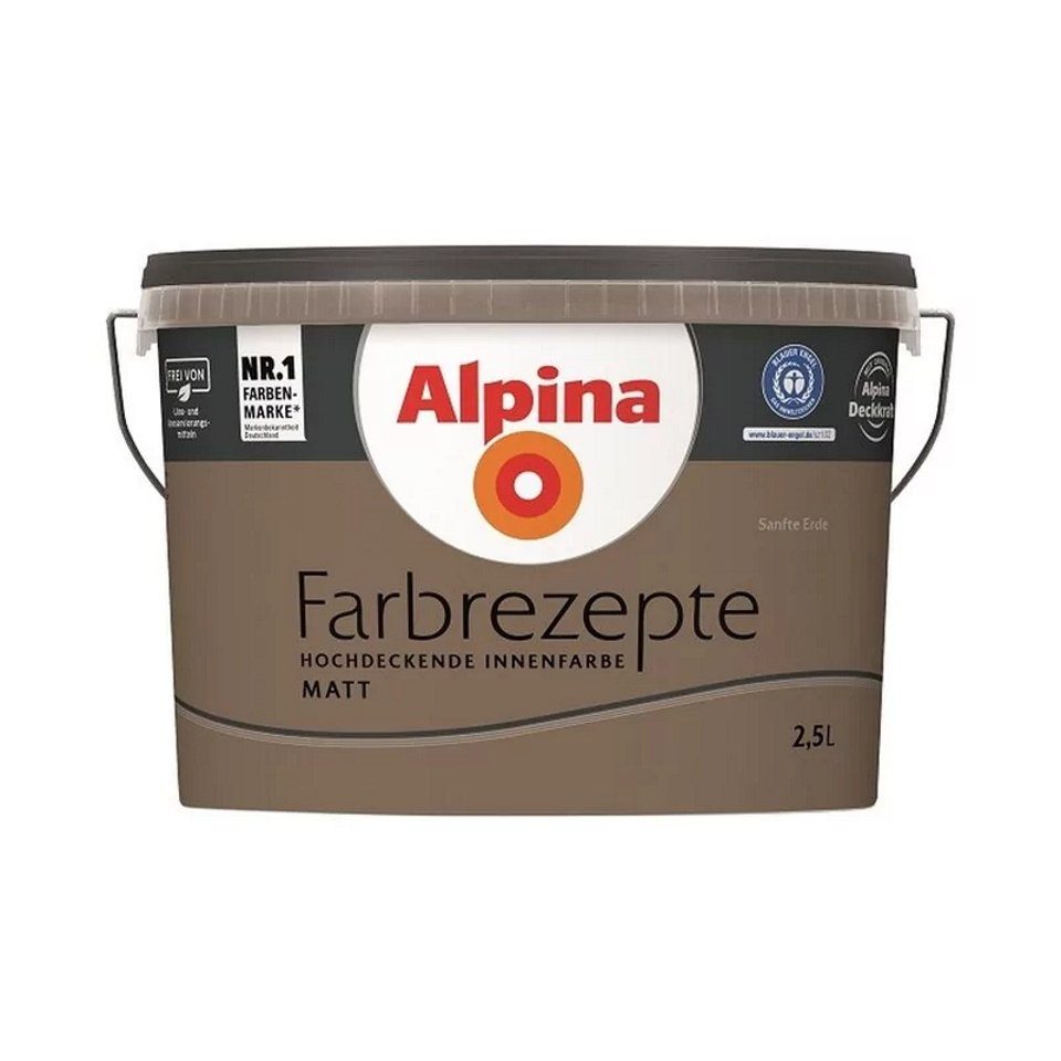 Alpina Wand- und Deckenfarbe Farbrezepte 2,5 Liter Sanfte Erde Warmes Erdbraun