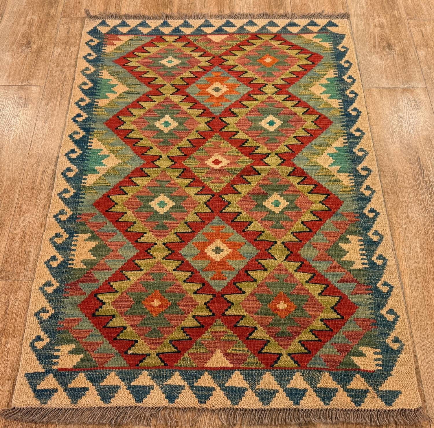 Rug Studios Teppich KELIM ORIGINAL HANDGEARBEITET, Rechteckig, Höhe: 5 mm, Handgefertigt, 89 x 130 cm, Multi