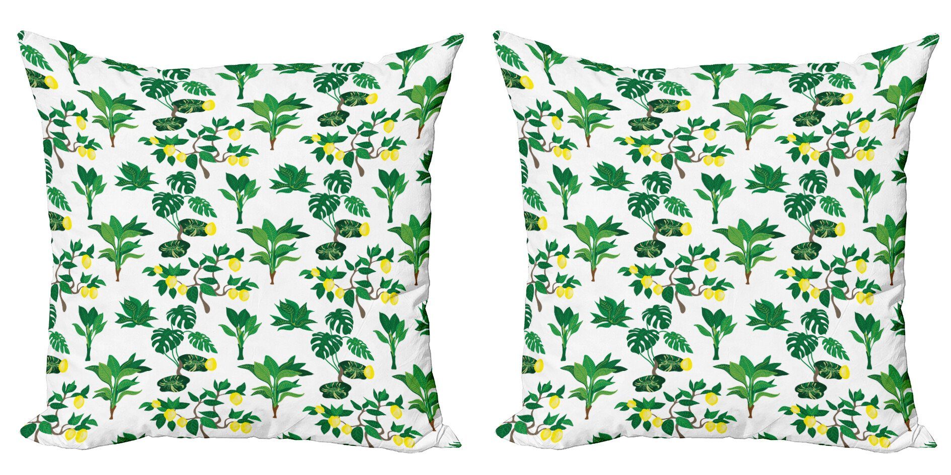 Zitronen Tropical Stück), Abakuhaus Doppelseitiger Accent (2 Digitaldruck, Modern Kissenbezüge Citrus-Blüten