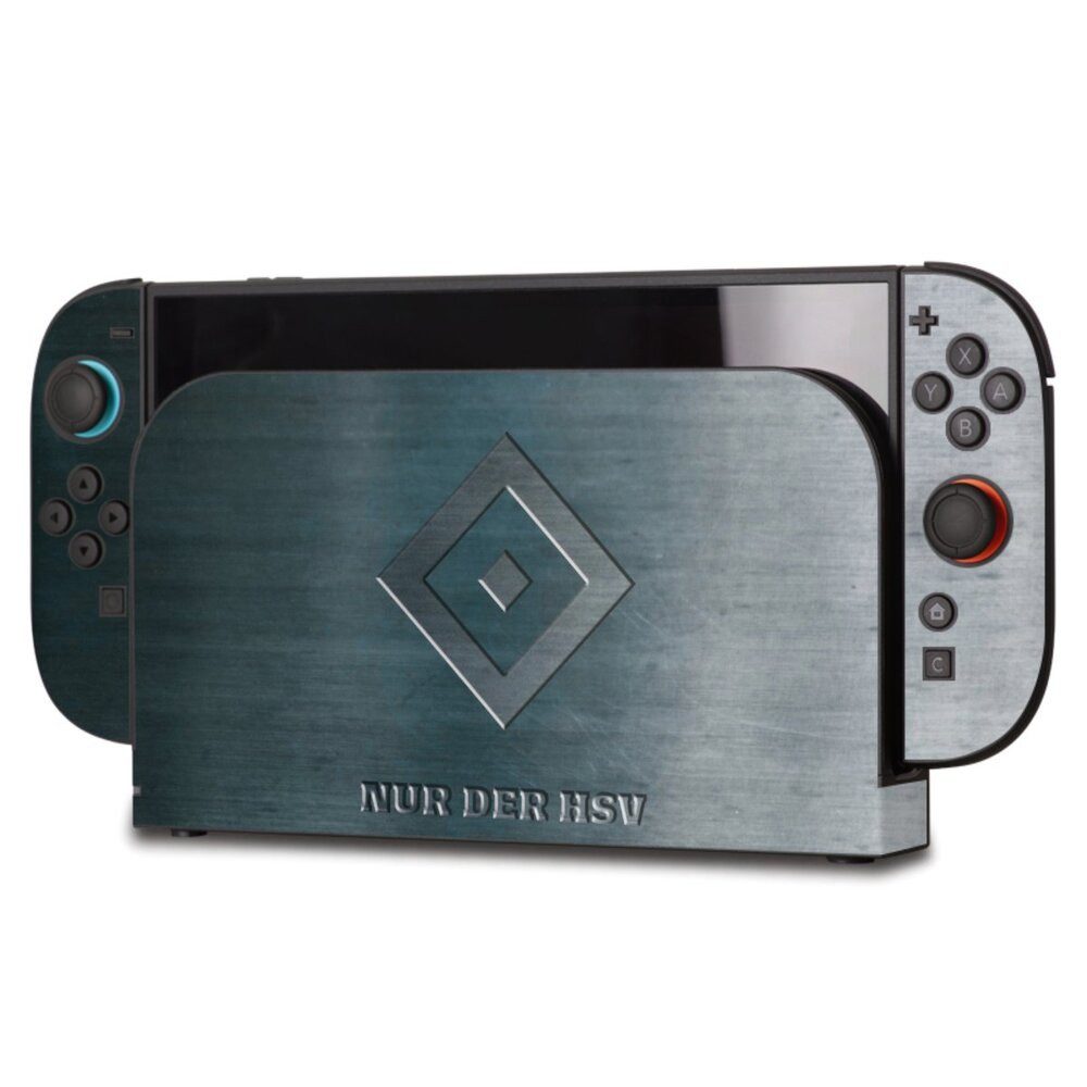 DeinDesign Konsolen-Cover HSV Hamburger SV Metallic Look Nur der HSV Metalllook, Nintendo Switch 2 Skin Aufkleber Sticker Folie