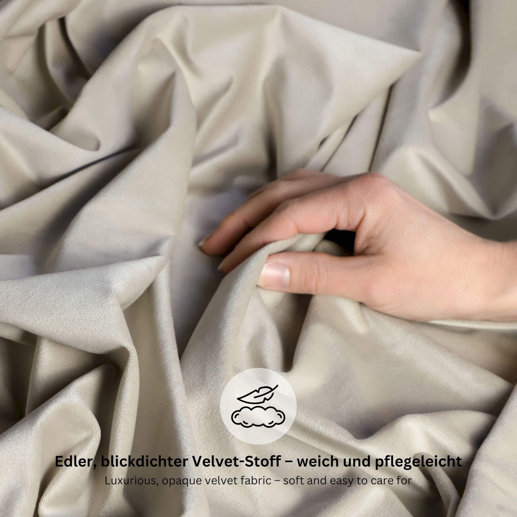 TOM TAILOR Vorhang VELVET SIGNATURE Ösenvorhang (1 St), Öse, Polyester, 140 x 250 cm in Beige