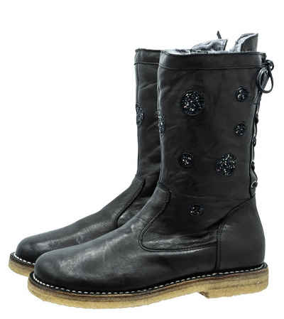 Zecchino d'Oro Zecchino d'Oro Stiefel A06-4671 Boots Lammfell Stiefelette schwarz Schnürstiefelette