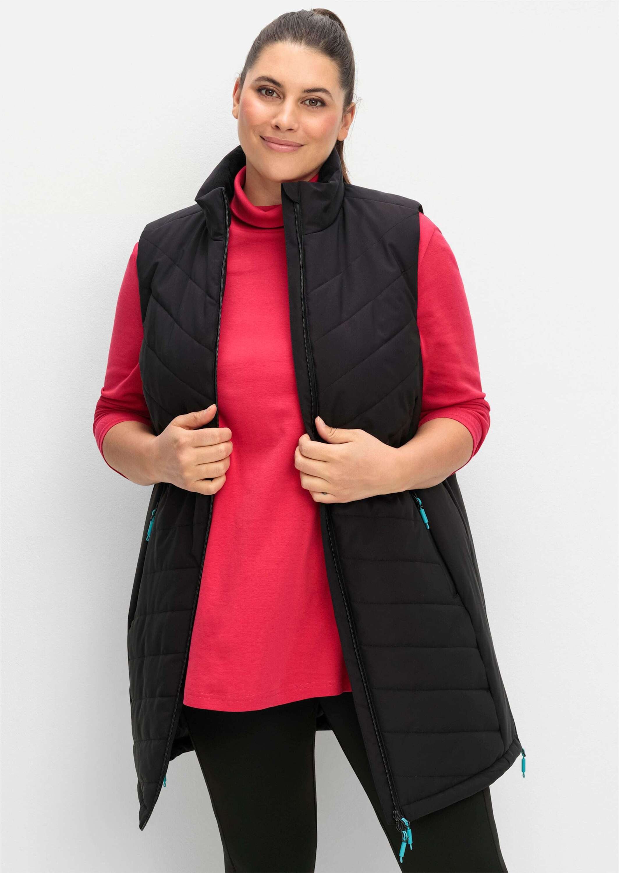 Sheego Trainingsjacke Longweste Ärmellos