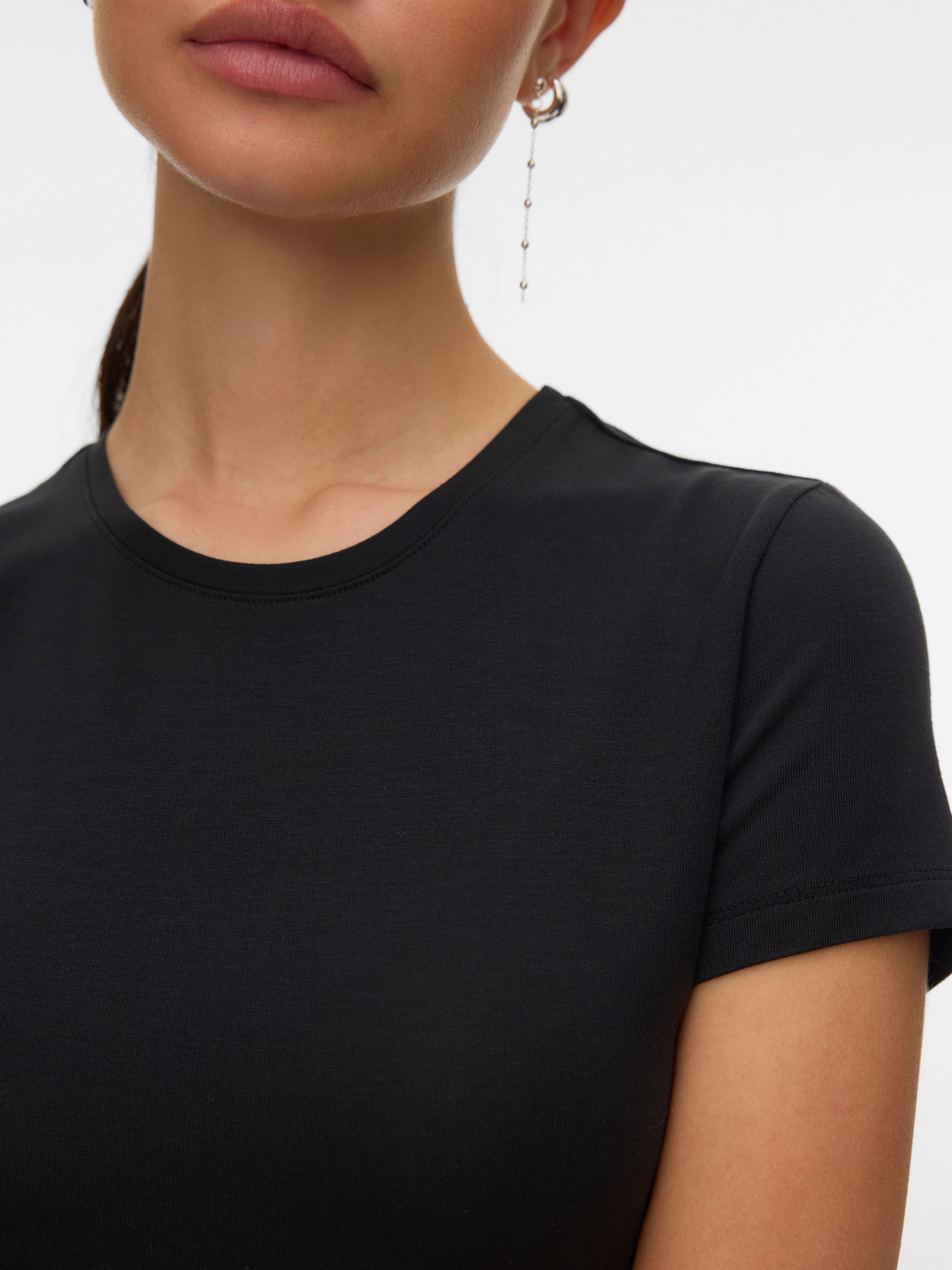 Vero Moda Kurzarmshirt VMKYLIE SHORT SS TOP JRS NOOS mit Stretch, Rundhals – Bild 3 von 5