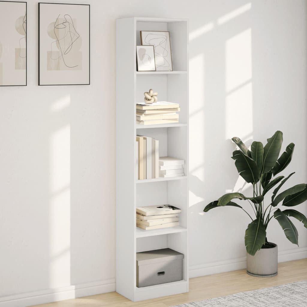 vidaXL Bücherregal Bücherregal Weiß 40x24x176 cm Holzwerkstoff, 1-tlg.