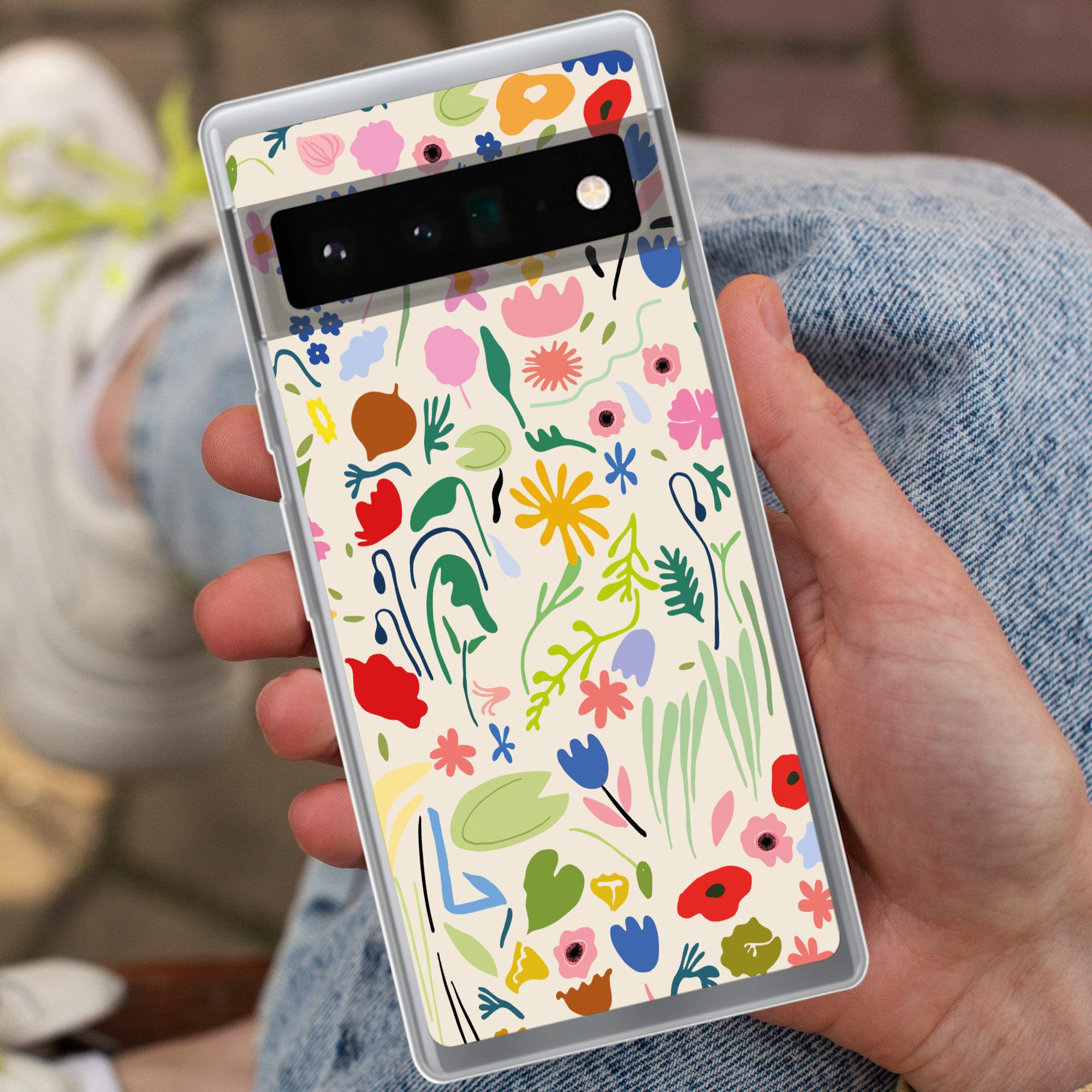 MuchoWow Handyhülle für Google Pixel 6 Pro Blumen - Muster - Pflanzen, Handy Case, Silikon, Bumper Case Dünn