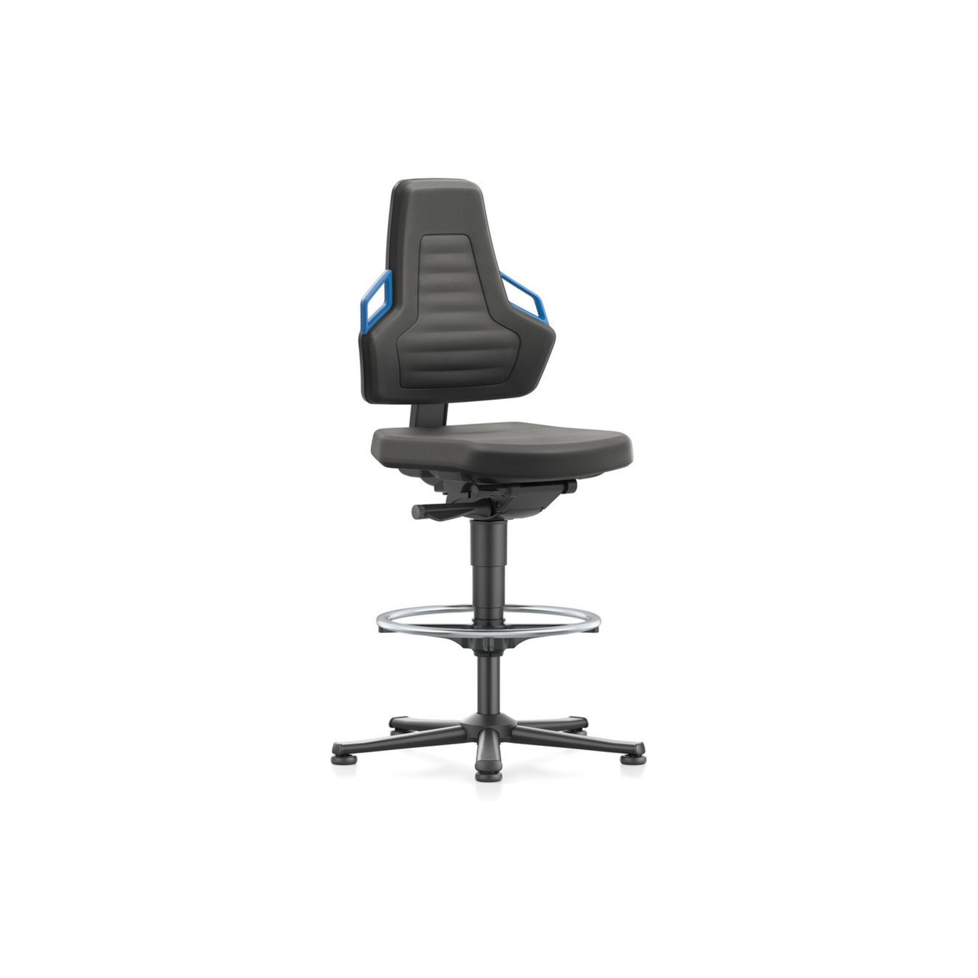 Interstuhl Bürostuhl Arbeitsdrehstuhl Nexxit Gleiter+Fußring Supertec schwarz Griff blau 57