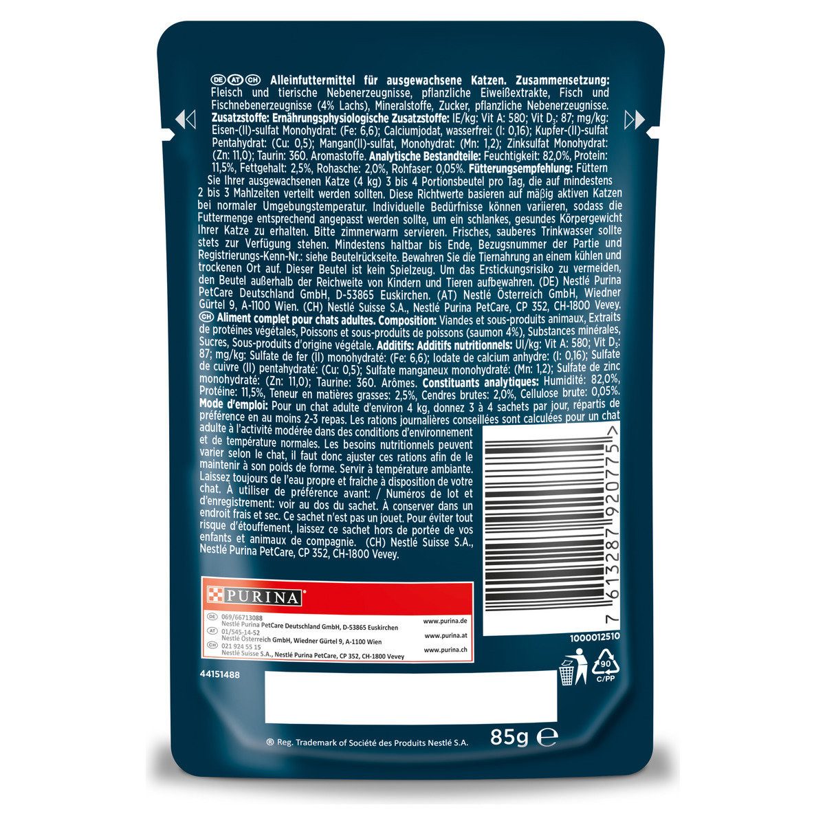 Gourmet Perle Genuss in Gelee mit Lachs 85 g, für: Katze