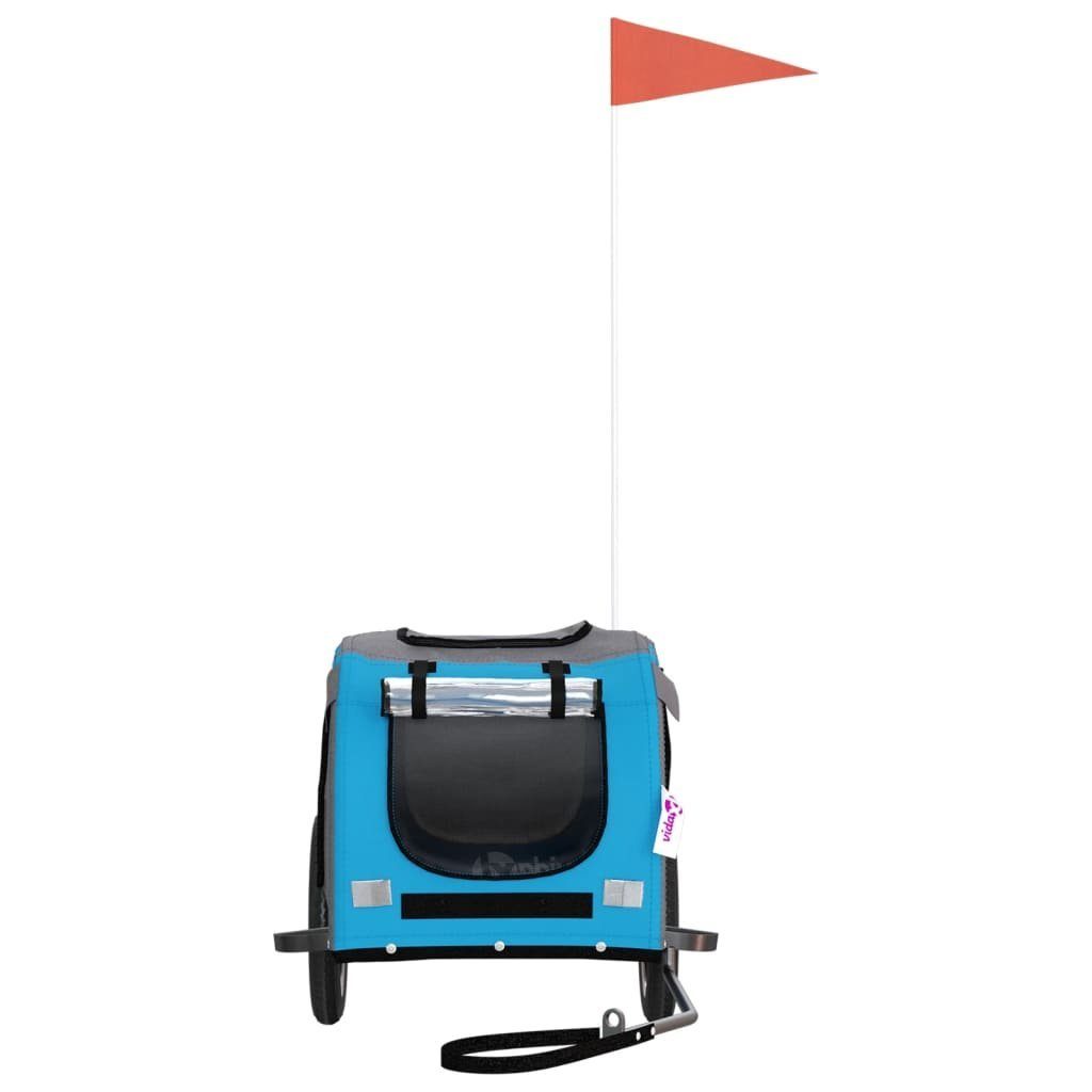 vidaXL Bicycle Dog Trailer 30 kg Bicycle Trailer for Dogs Blue and Grey Oxford Fabric and Iron