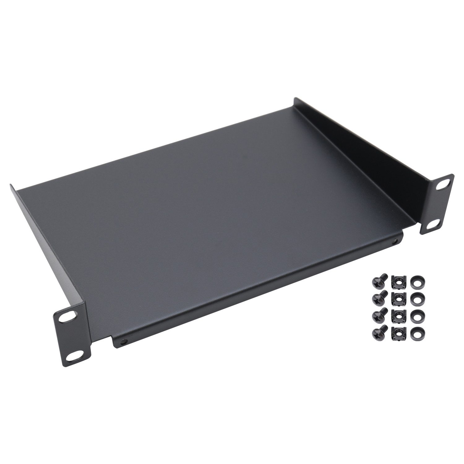 HMF Serverschrank Fachboden für Serverschrank, 10 Zoll, 10 Zoll, 1 HE, 150 mm Tiefe, Schwarz