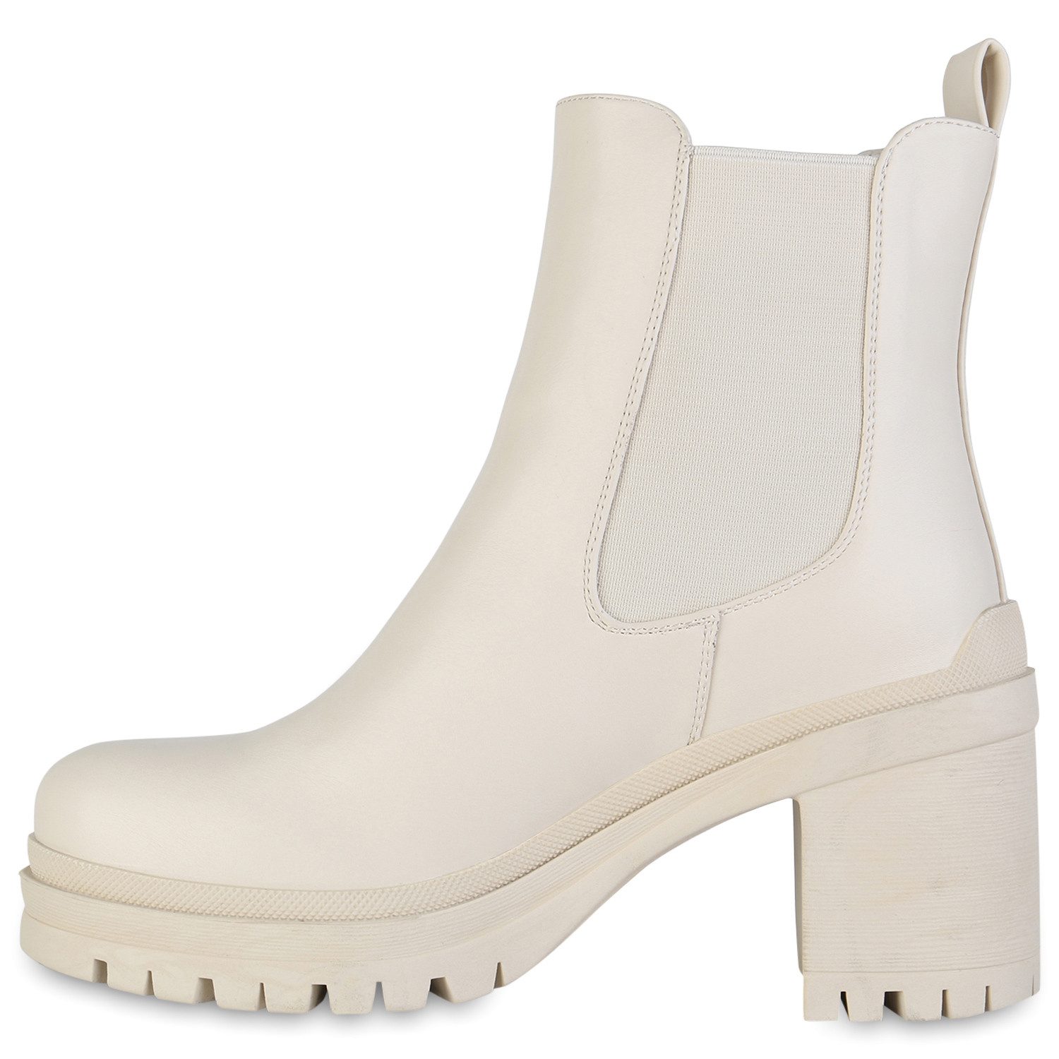 VAN HILL 839435 Chelseaboots Damen Chelsea Boots Stiefeletten Plateau Vorne Profil-Sohle