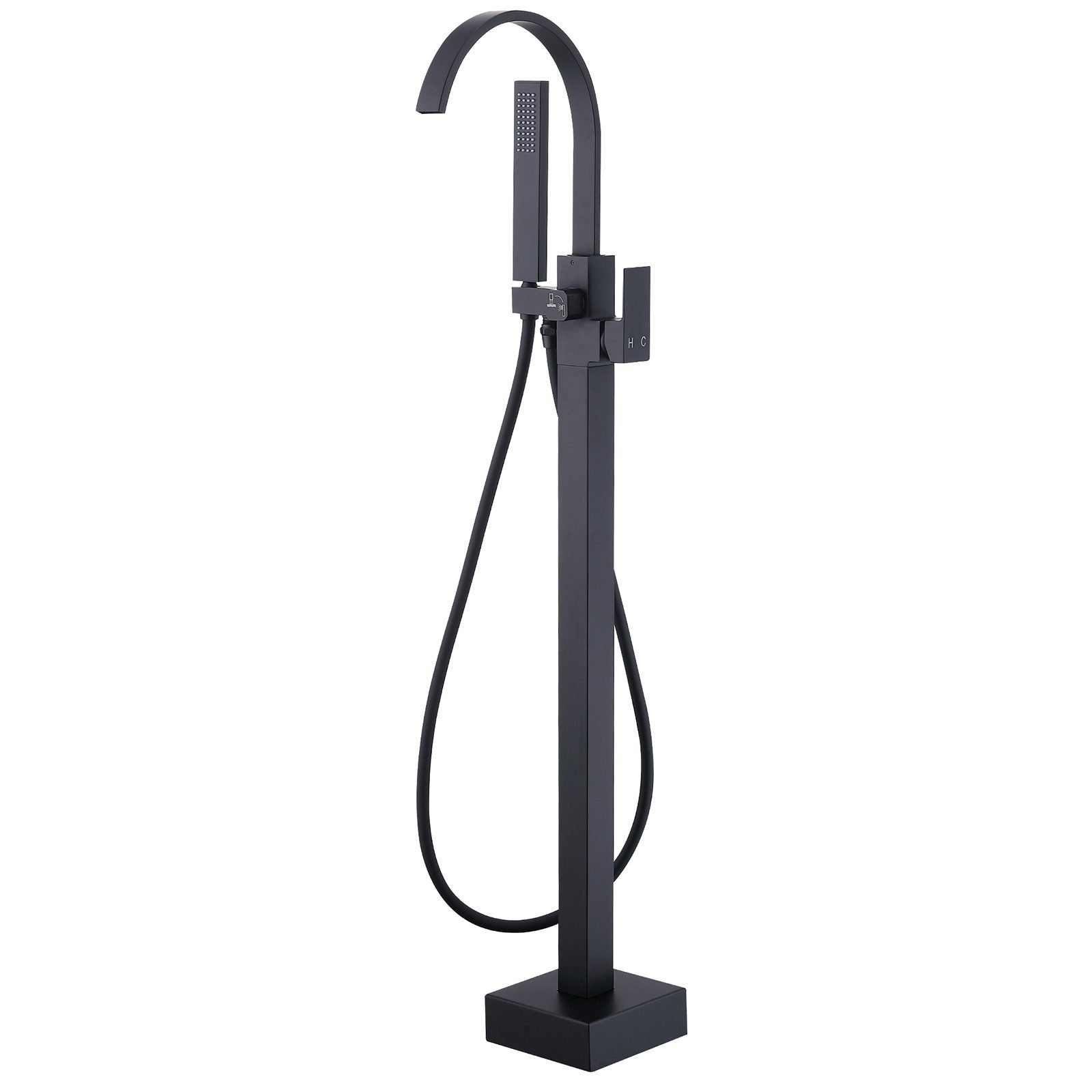 HOMELODY Wannenarmatur freistehende Wannenarmatur Messing mit Handbrause & Wasserfall freistehende Badewanne Armatur,Mischbatterie Badewanne, Wasserhahn Bad