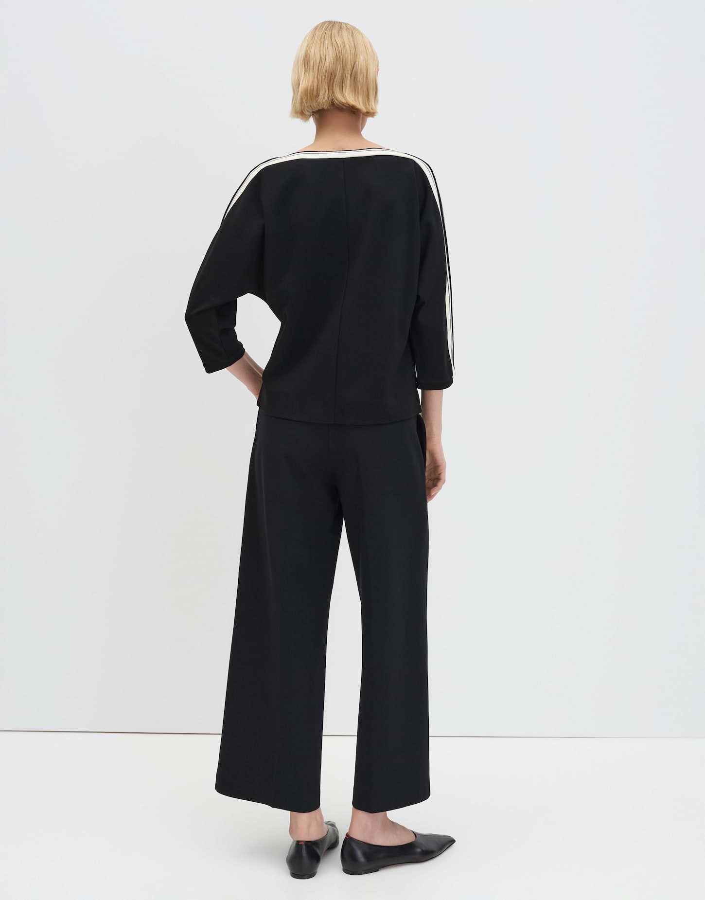 someday 3/4-Arm-Shirt KELVA DETAIL U-Boot Shirt mit sportiven Einsatz schmal zulaufend, lockere Passform, gestreiftes Ripsband