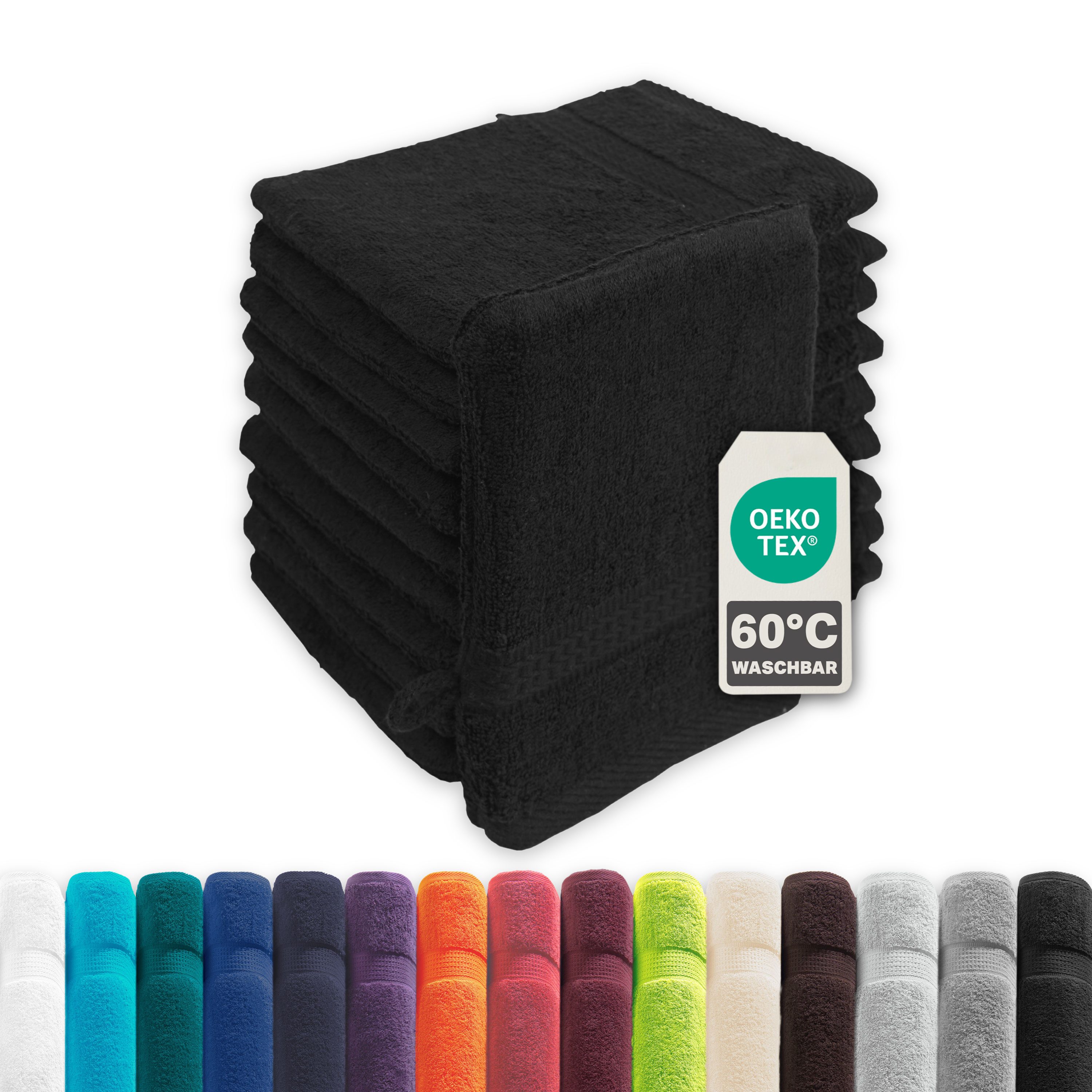 Devior Handtuch Set Frottierserie Elegance in vielen Farben, hochwertig mit 500 g/m², Waschhandschuhe - 100% Baumwolle (10-St), 16x21 cm, hautsympathische Waschlappen für den ganzen Körper