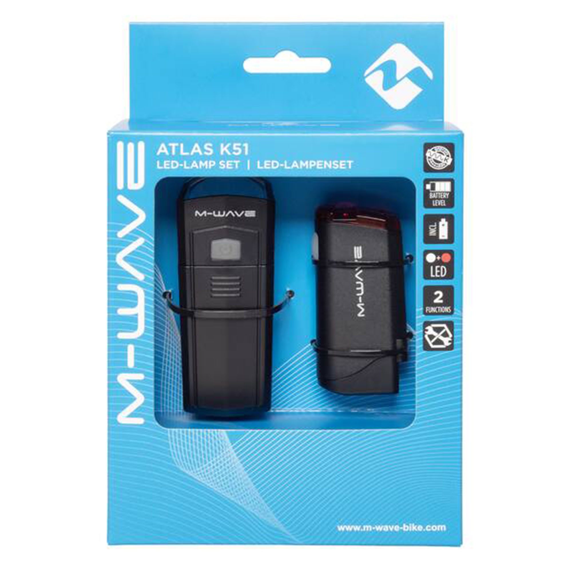 M-Wave Fahrrad-Frontlicht Atlas K 51, Fahrrad Licht LED Fahrradlicht Beleuchtungsset StVZO – Bild 4 von 4